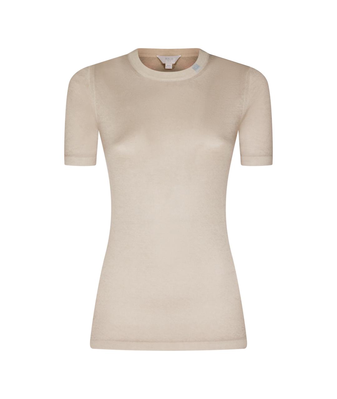 MALO Бежевый шерстяной джемпер / свитер, фото 1