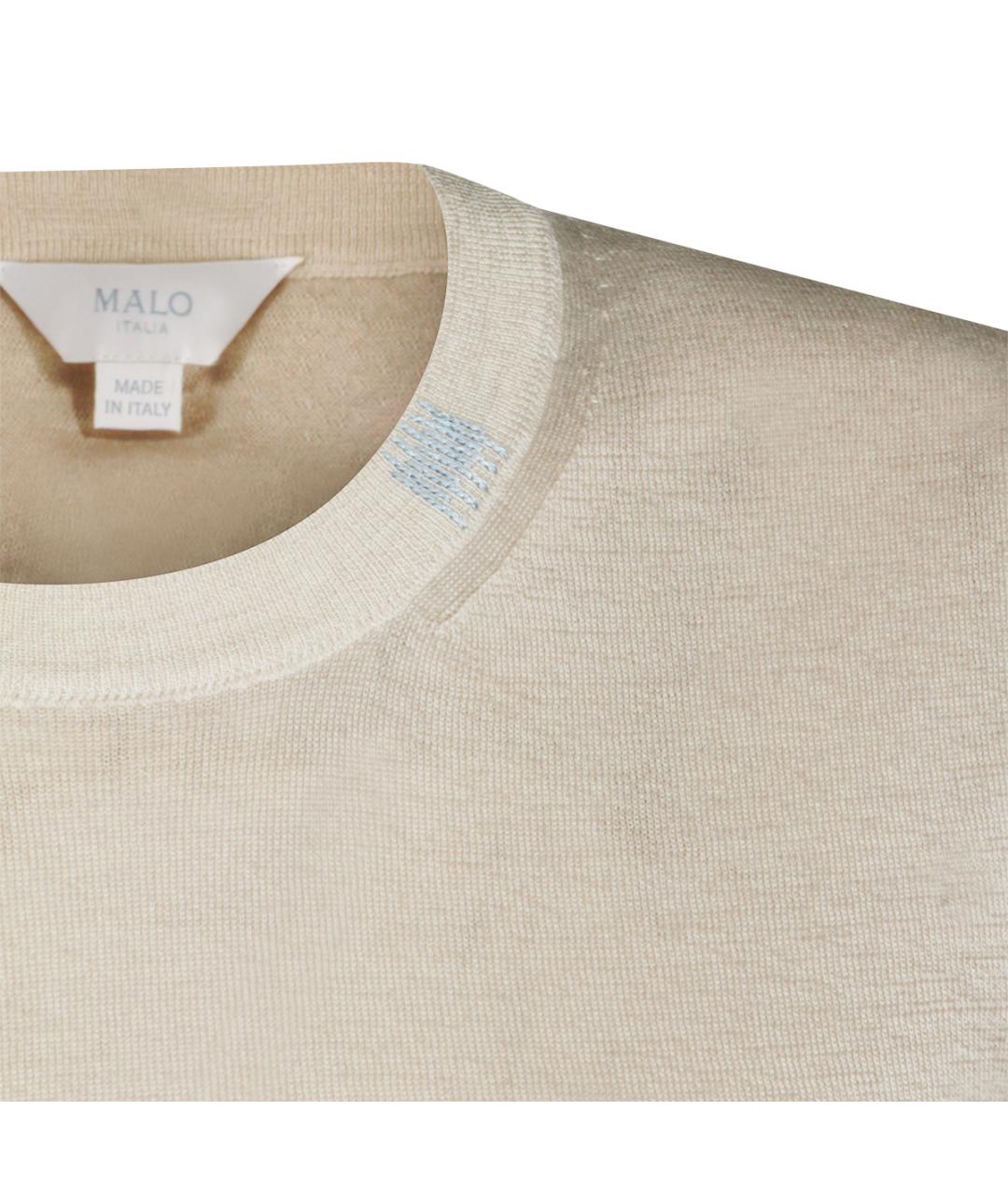 MALO Бежевый шерстяной джемпер / свитер, фото 4