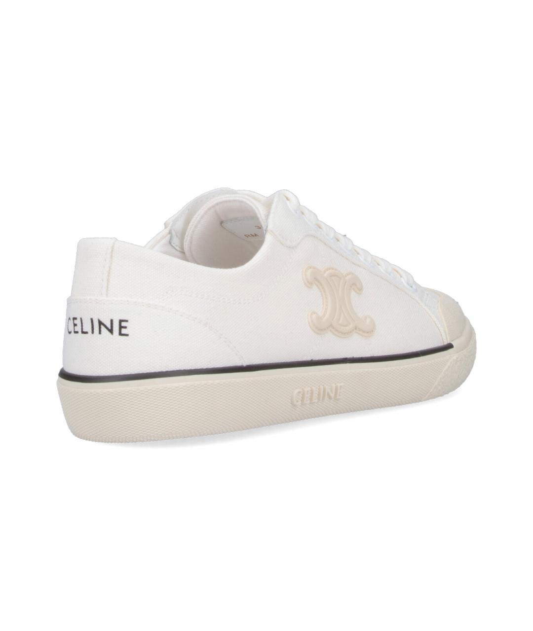 CELINE Белые текстильные кеды, фото 4