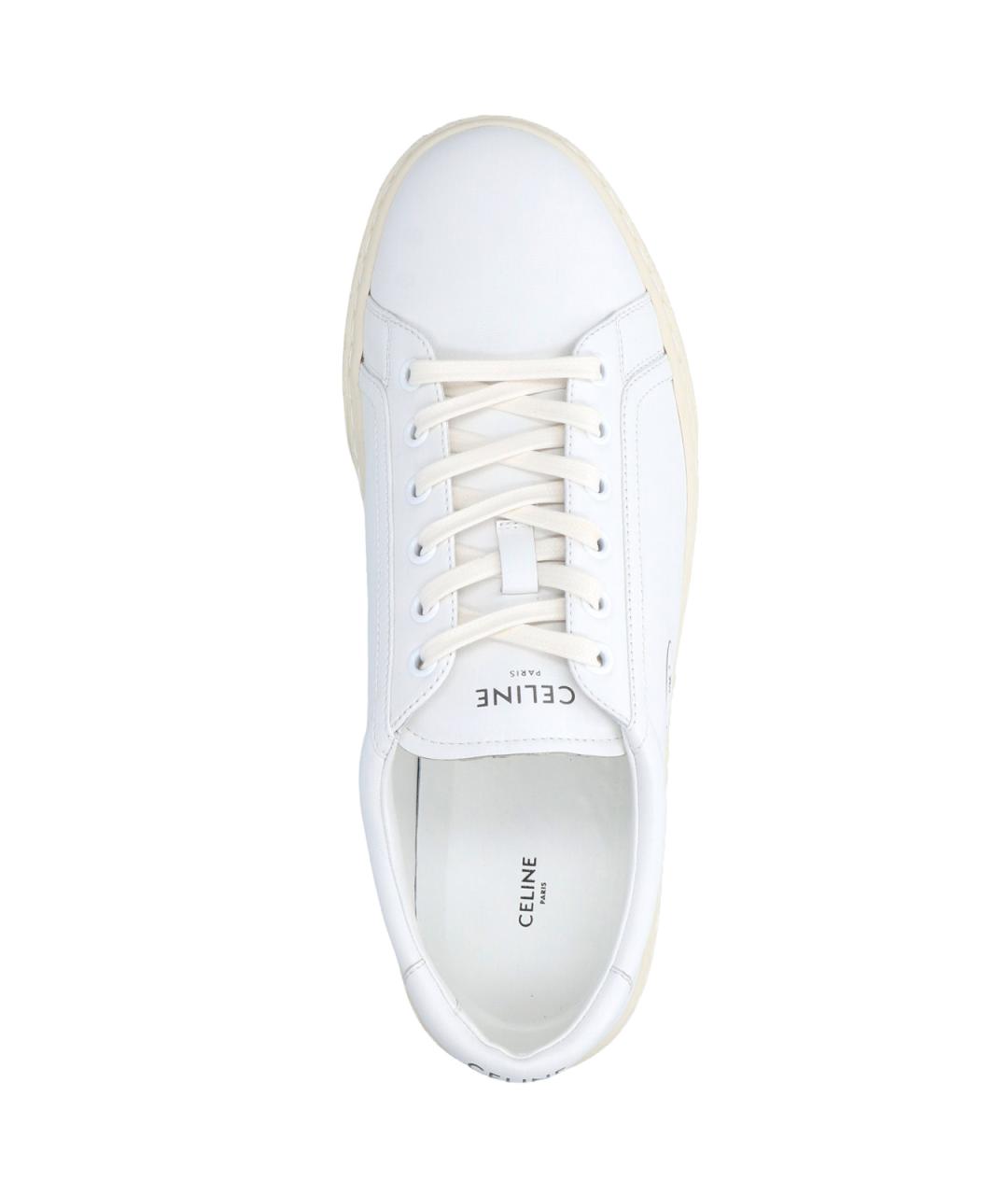 CELINE Белые кожаные низкие кроссовки / кеды, фото 5