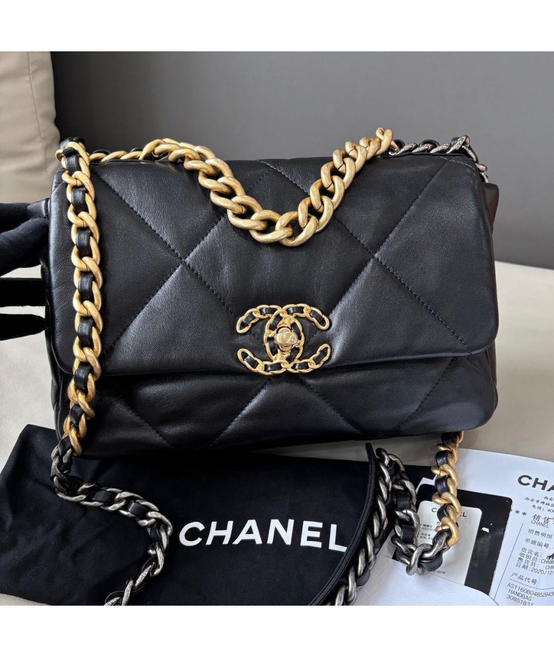 CHANEL Черная кожаная сумка через плечо, фото 8