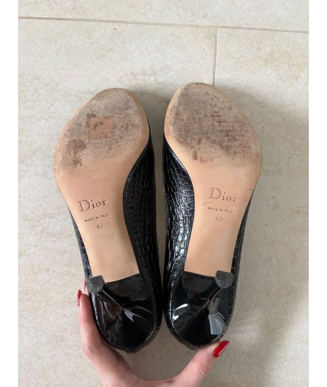 CHRISTIAN DIOR Черные кожаные туфли, фото 6
