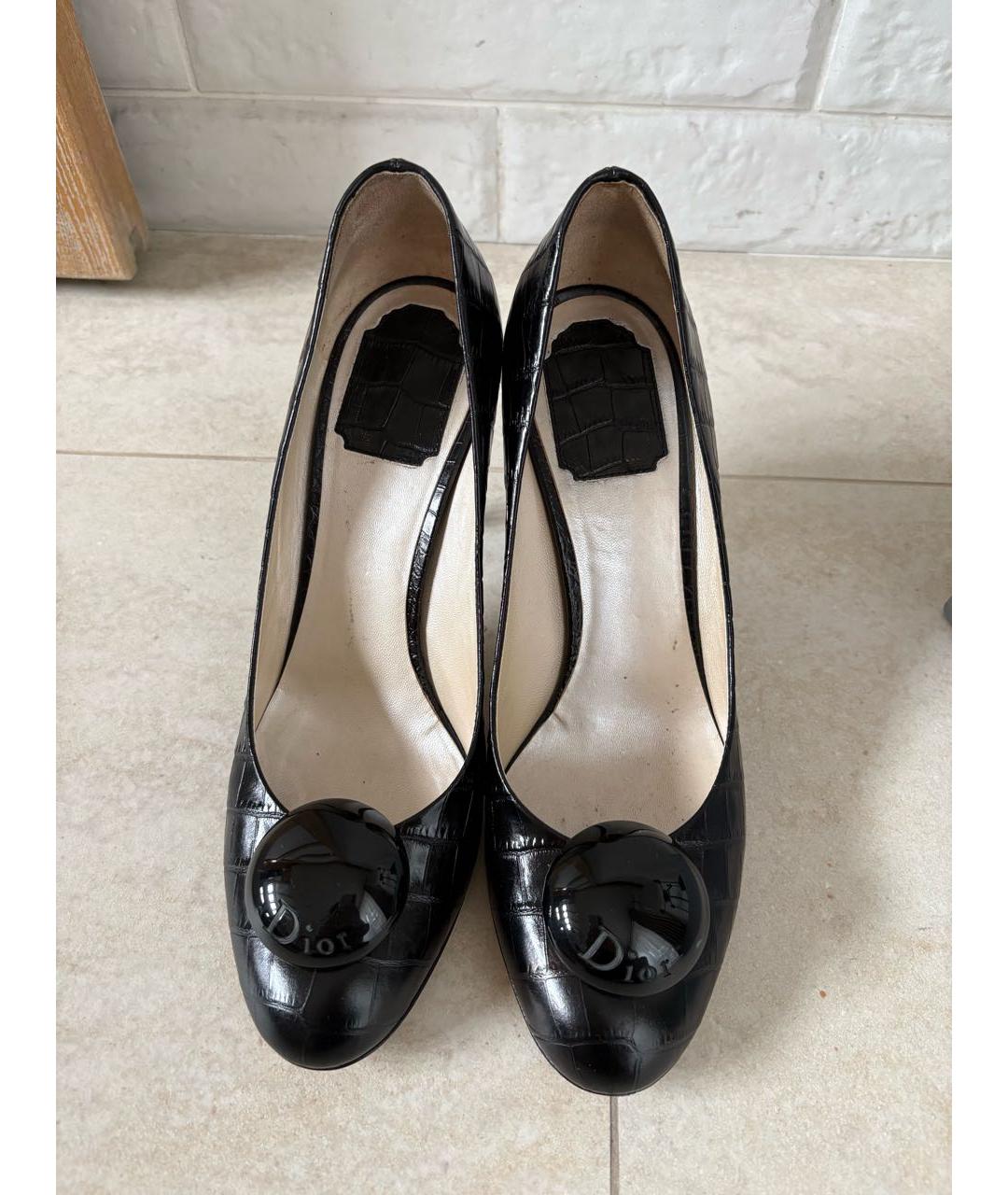 CHRISTIAN DIOR Черные кожаные туфли, фото 2