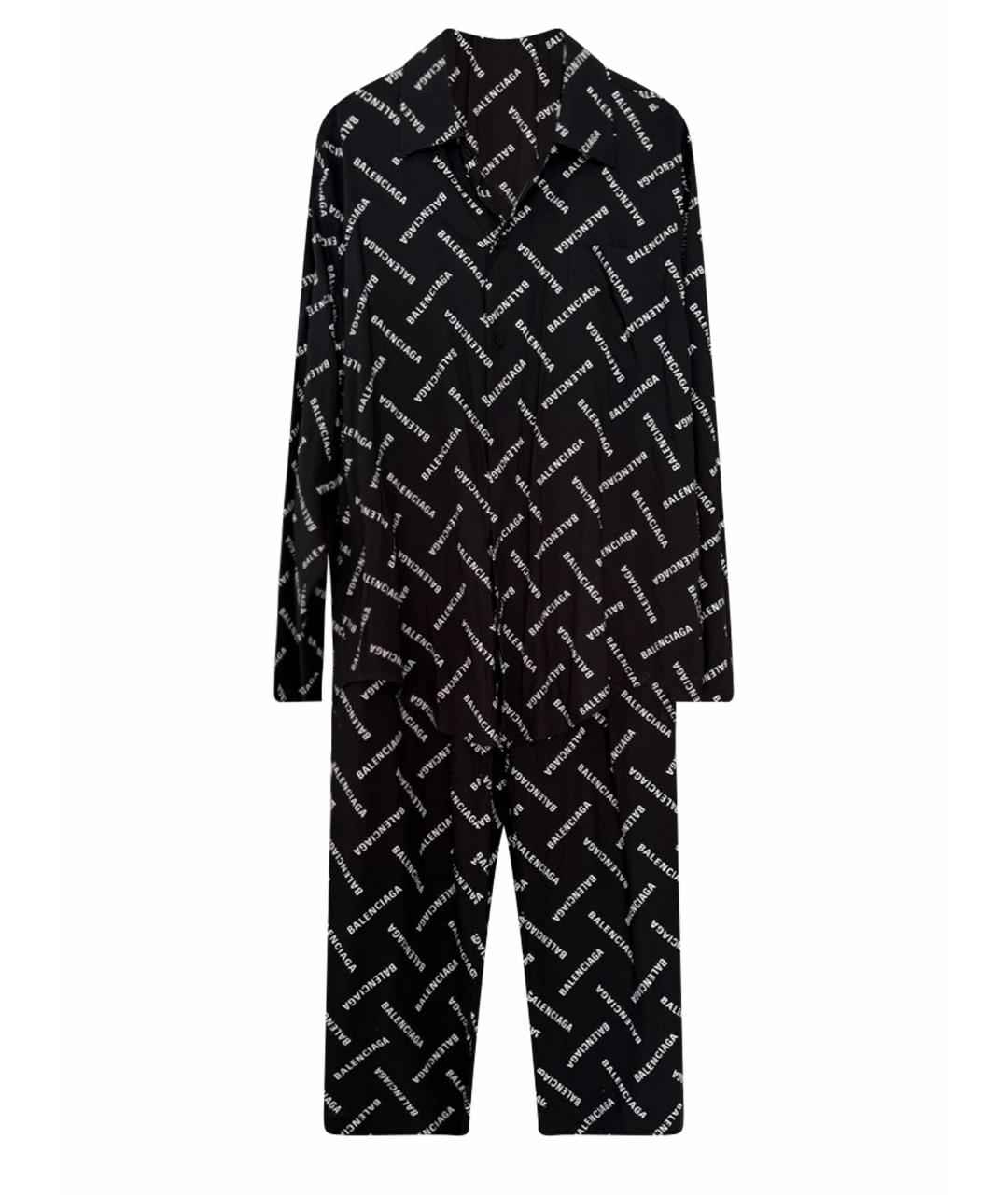 BALENCIAGA Черный хлопковый костюм с брюками, фото 1