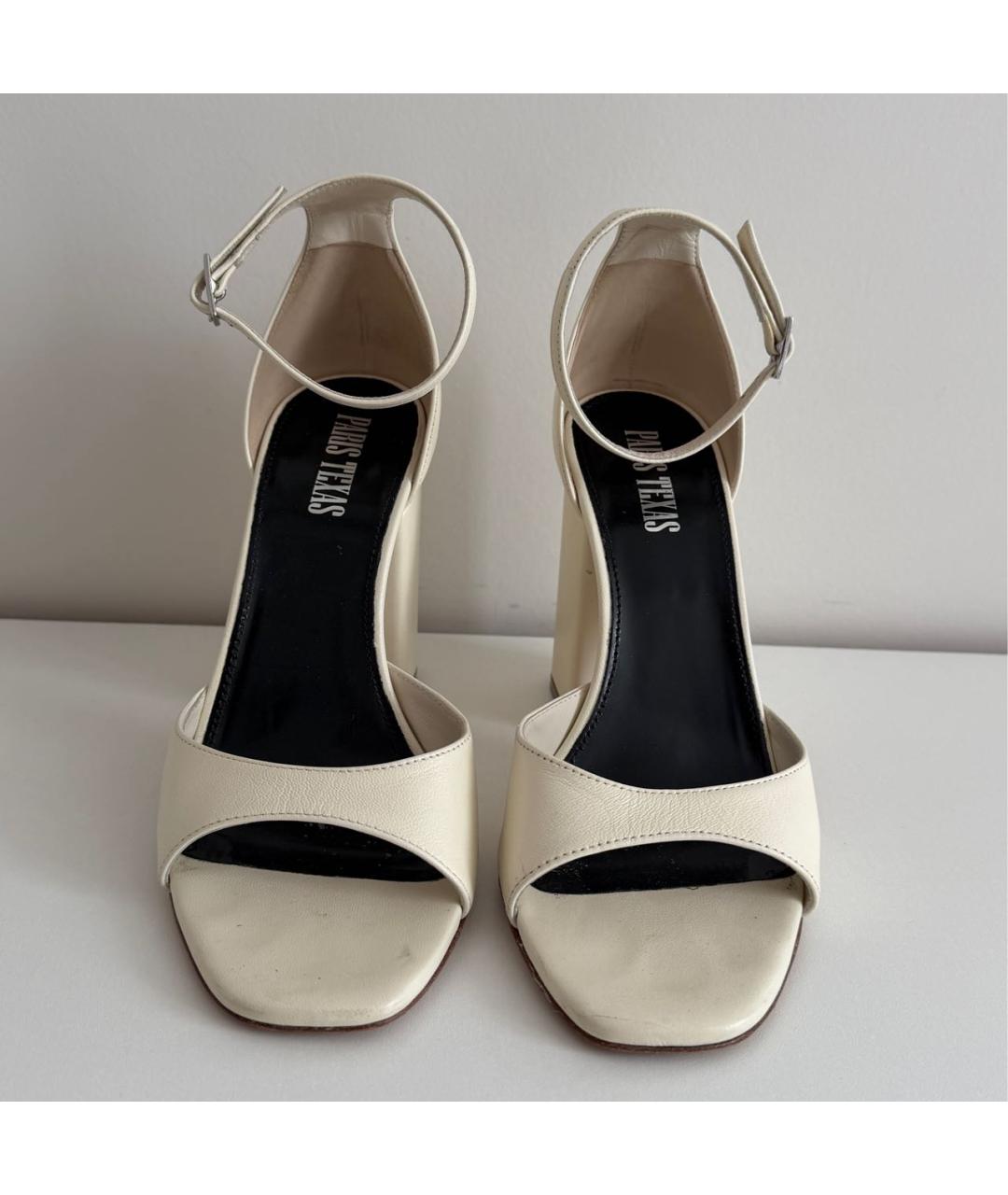 PARIS TEXAS Белые кожаные босоножки, фото 2