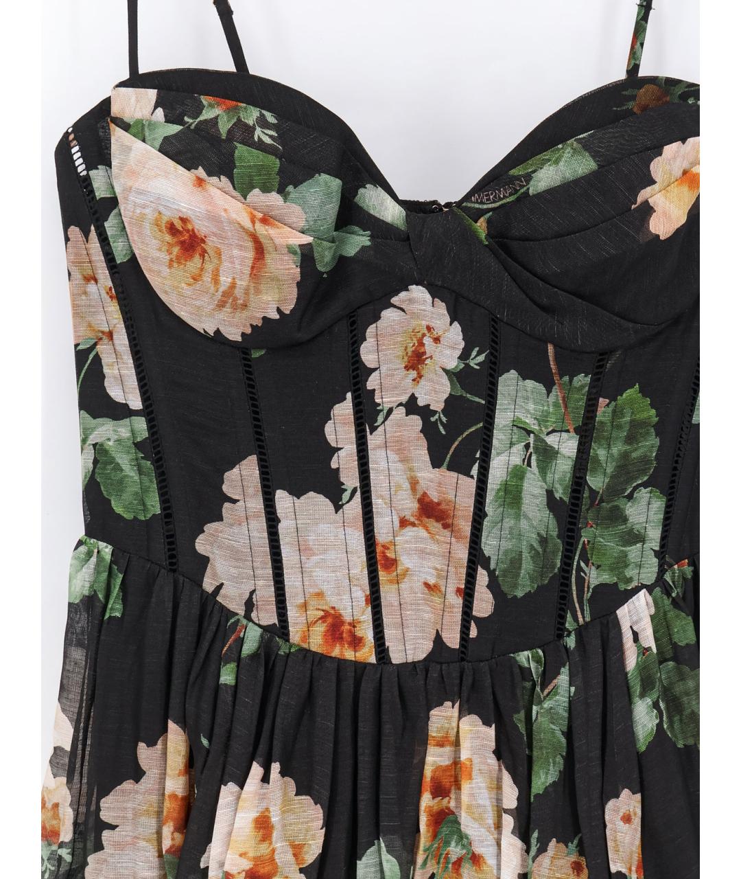 ZIMMERMANN Черное льняное коктейльное платье, фото 3