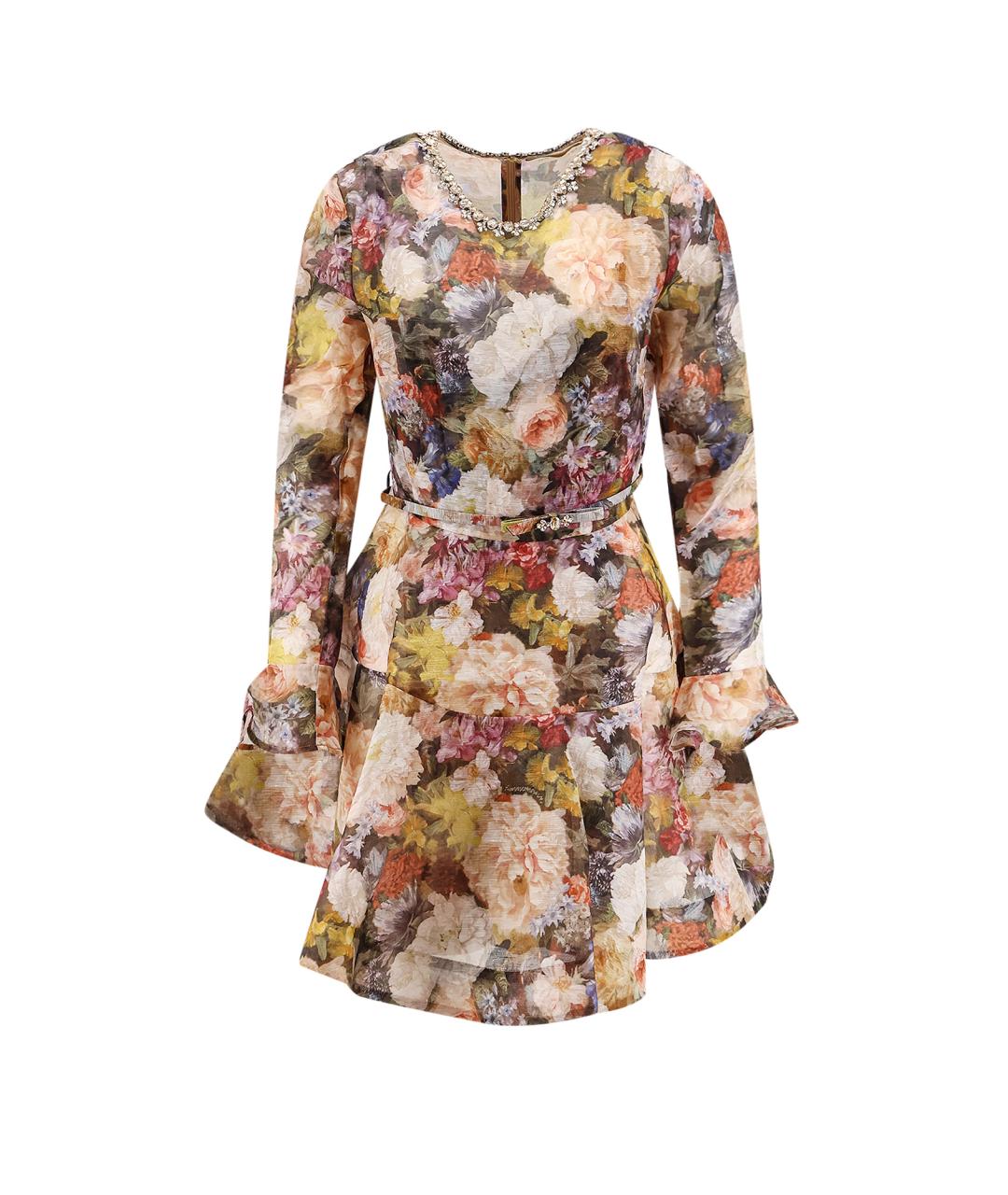 ZIMMERMANN Мульти льняное коктейльное платье, фото 1