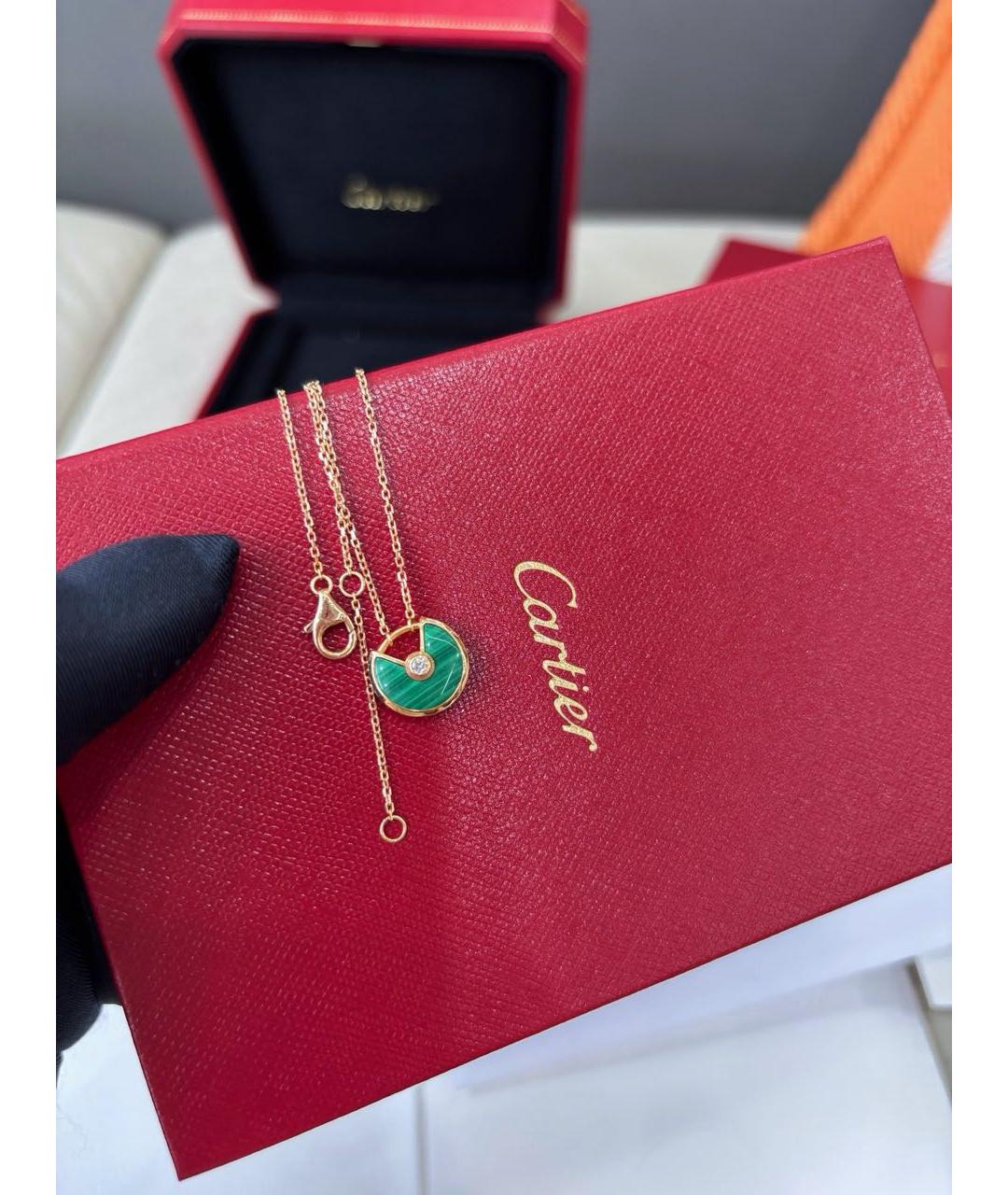 CARTIER Зеленые колье из розового золота, фото 4