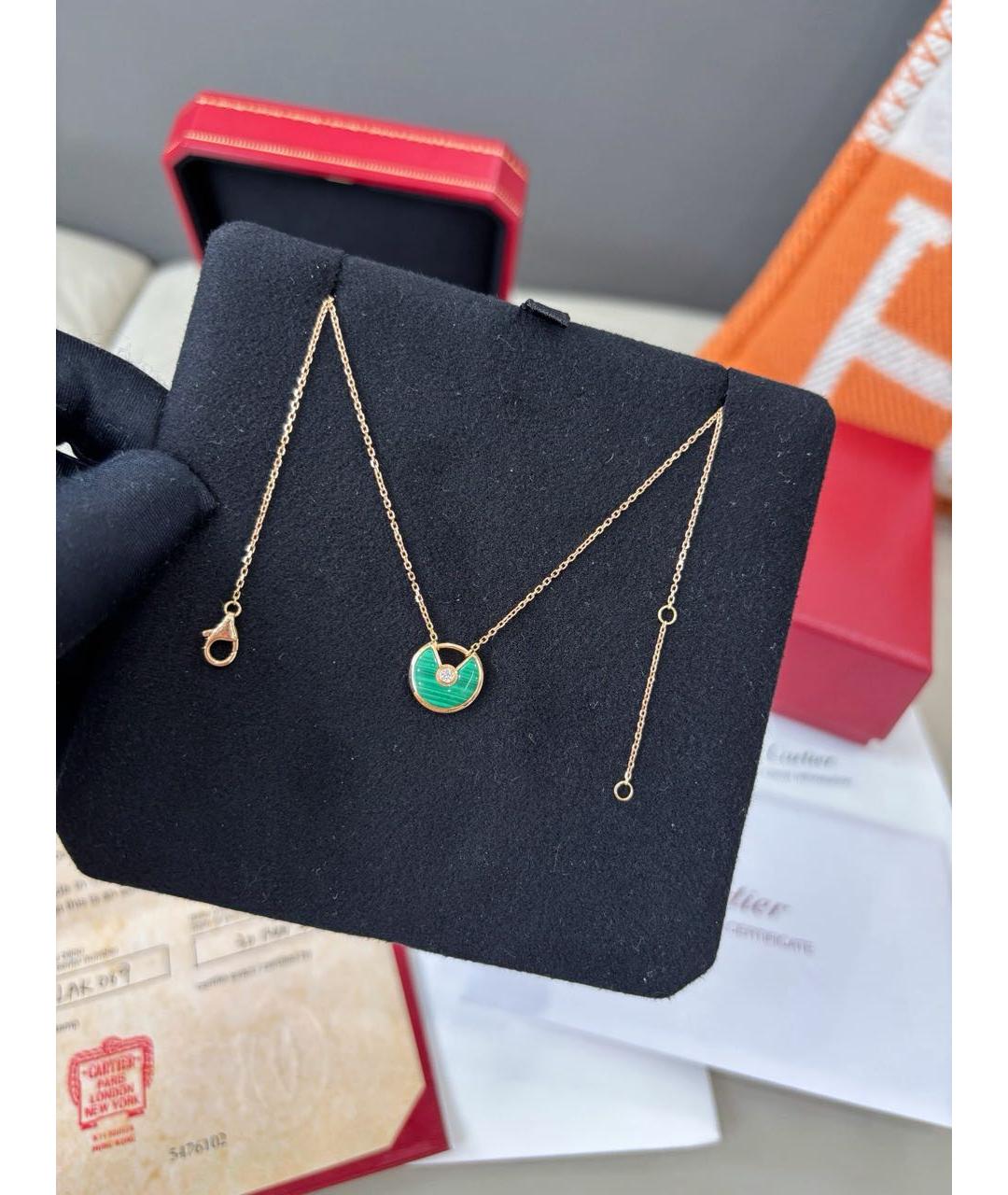 CARTIER Зеленые колье из розового золота, фото 3