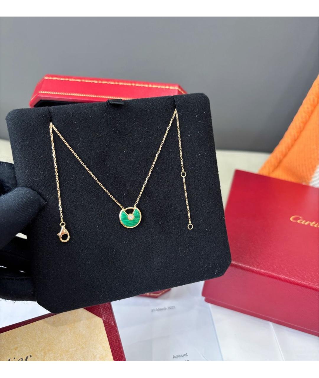 CARTIER Зеленые колье из розового золота, фото 2