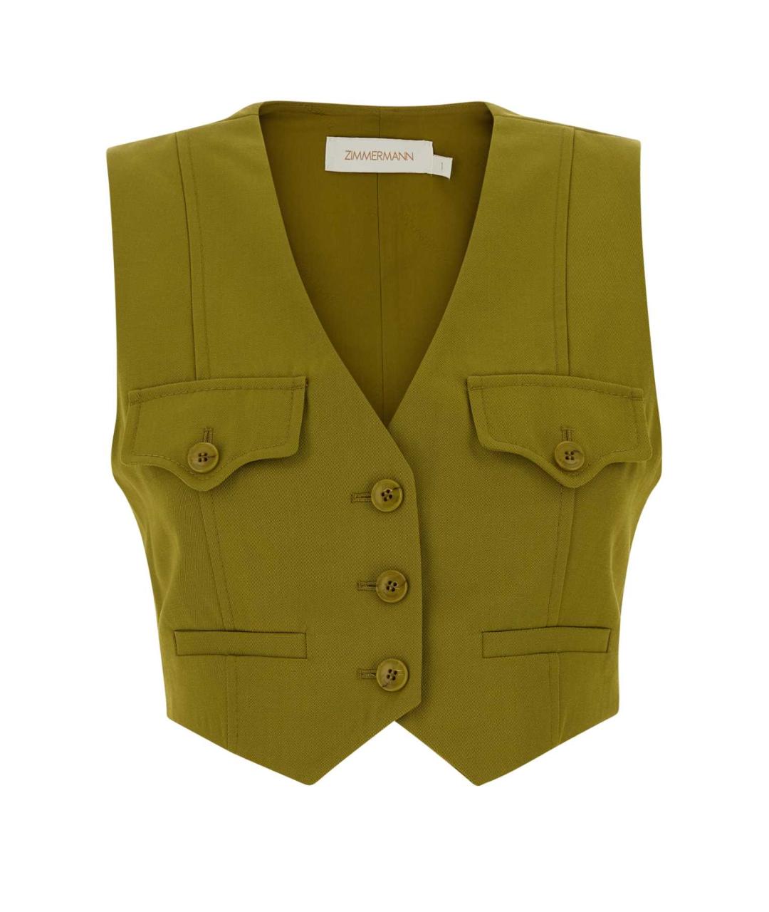 ZIMMERMANN Зеленый полиэстеровый жилет, фото 1