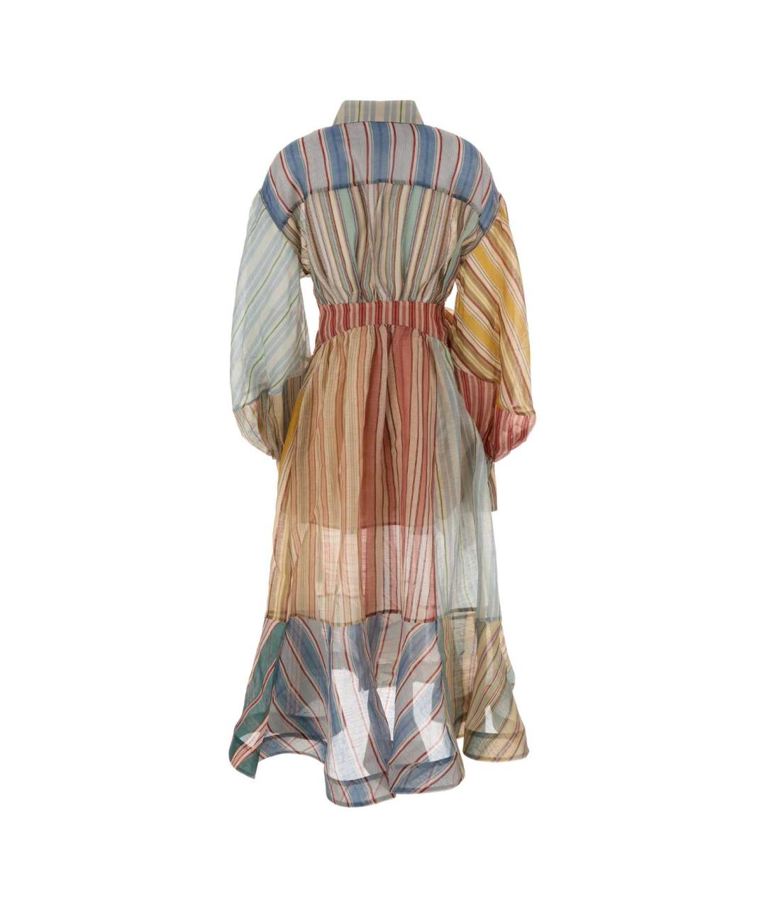 ZIMMERMANN Мульти льняное повседневное платье, фото 2