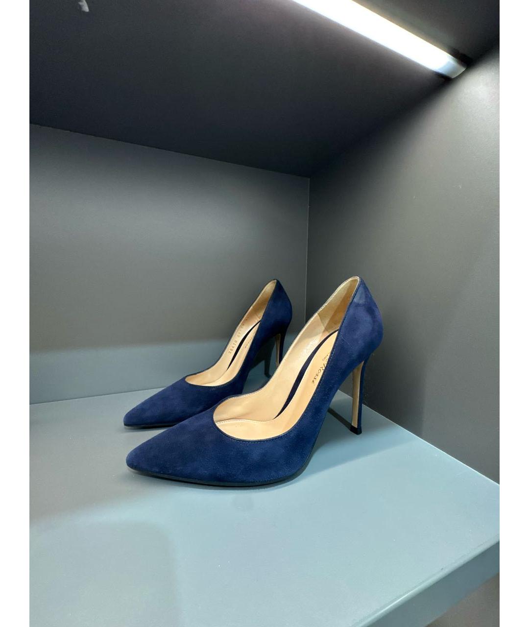 GIANVITO ROSSI Темно-синие замшевые туфли, фото 8