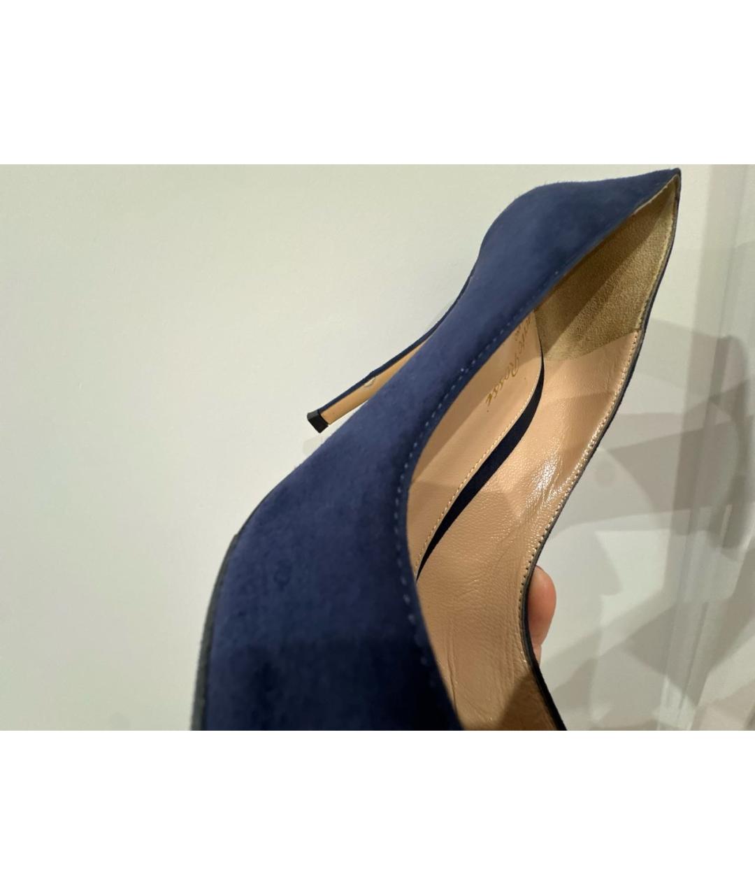 GIANVITO ROSSI Темно-синие замшевые туфли, фото 5
