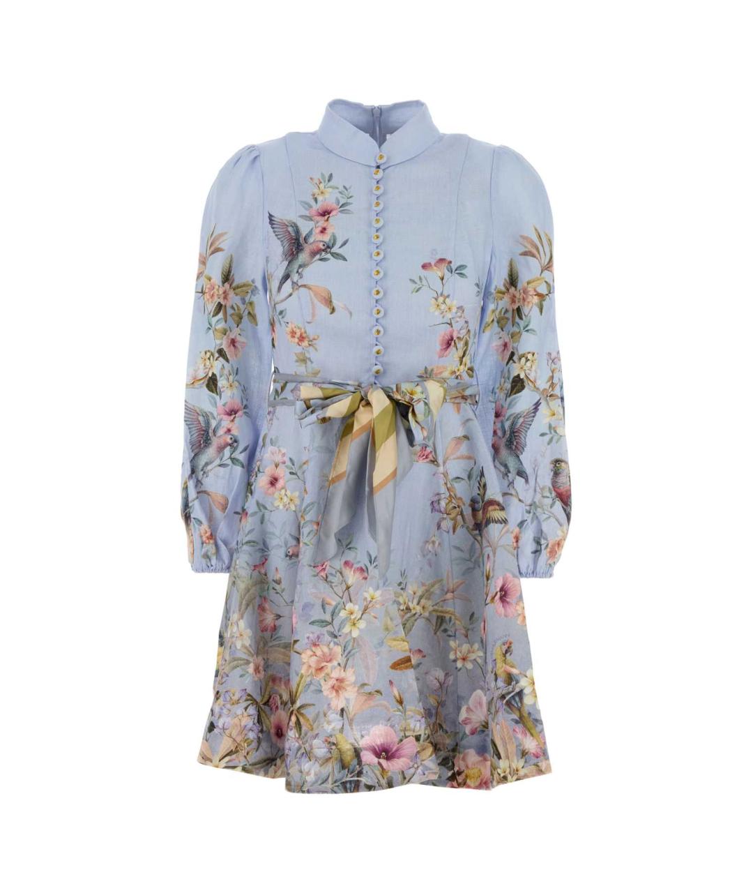 ZIMMERMANN Голубое льняное повседневное платье, фото 1