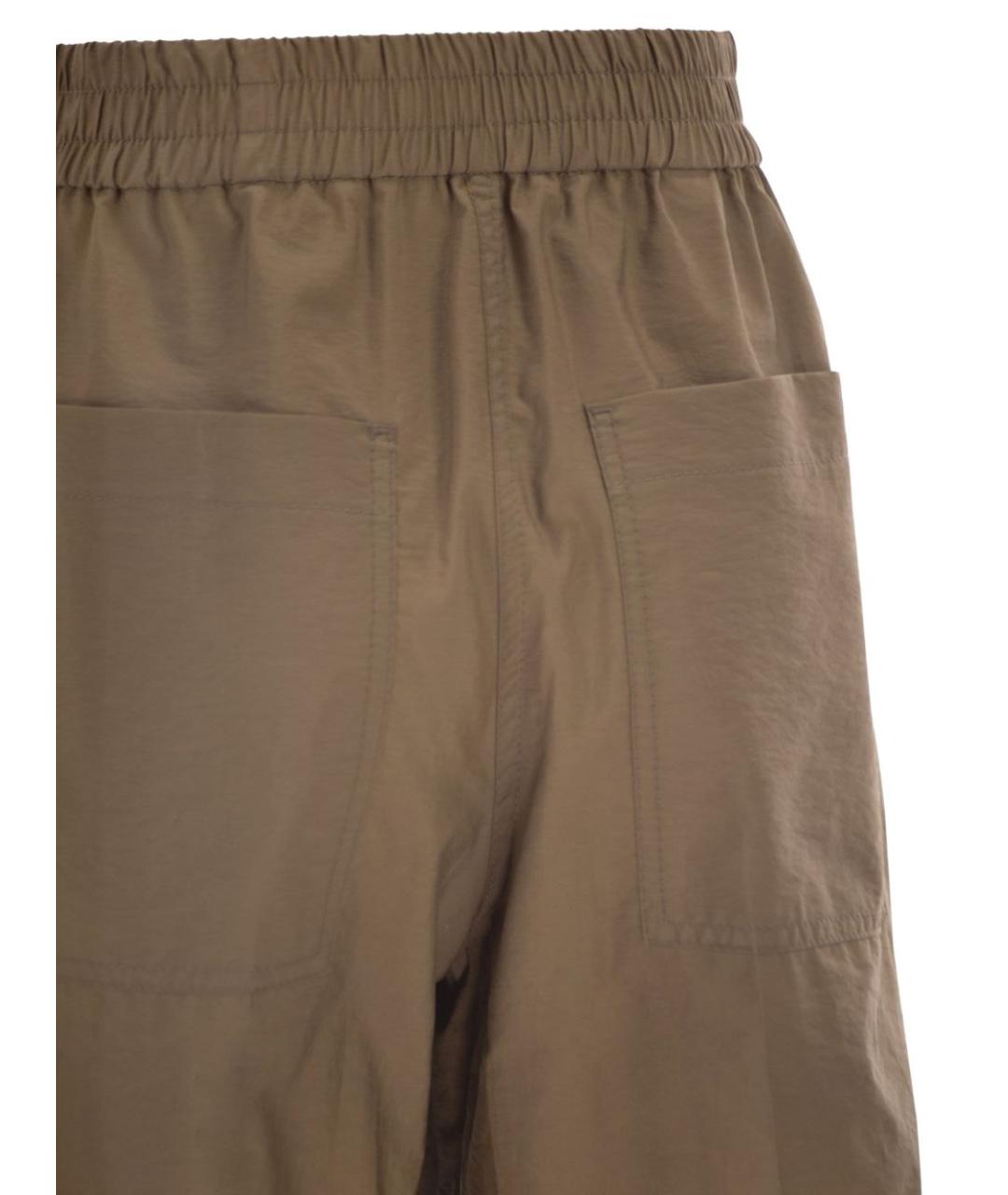 BRUNELLO CUCINELLI Коричневые хлопковые прямые брюки, фото 3