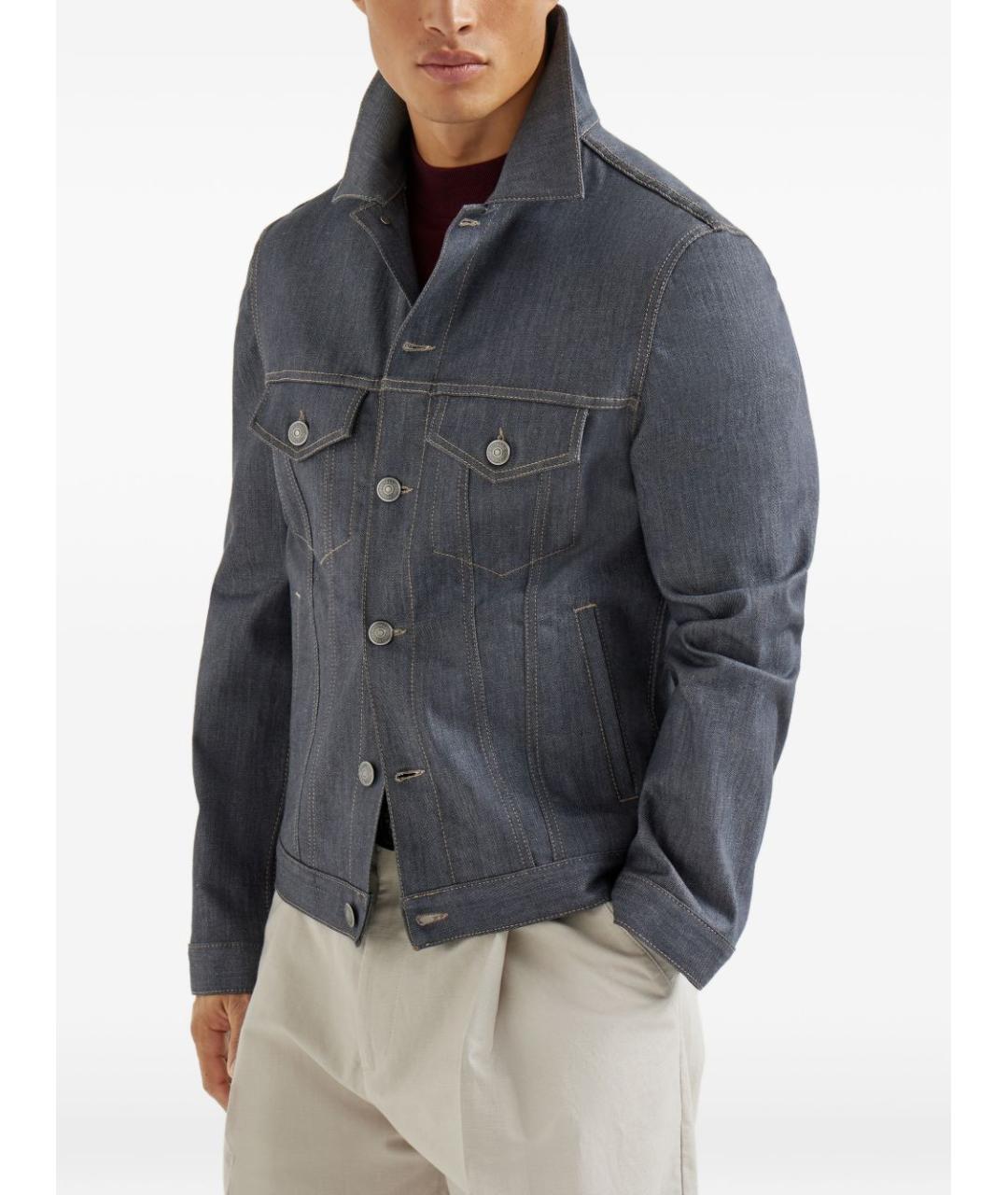 BRUNELLO CUCINELLI Серая хлопковая куртка, фото 4