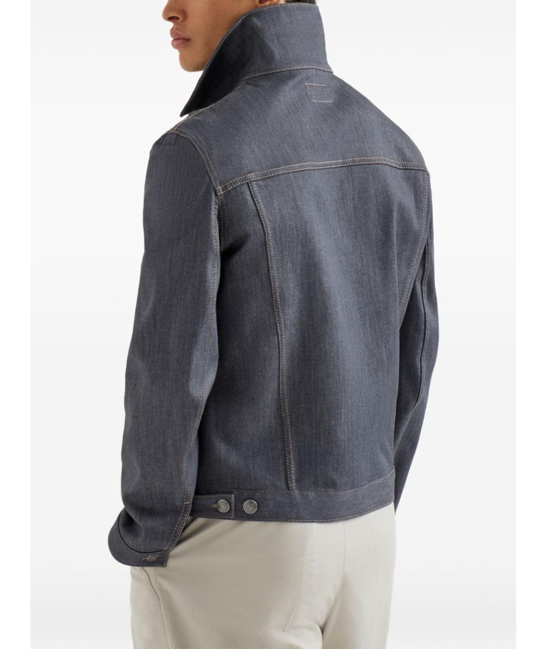 BRUNELLO CUCINELLI Серая хлопковая куртка, фото 5