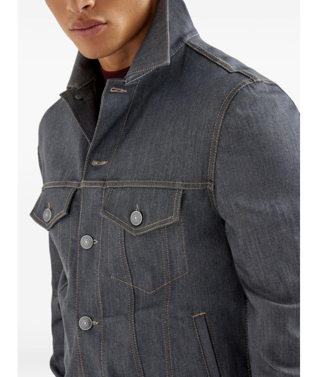 BRUNELLO CUCINELLI Серая хлопковая куртка, фото 2