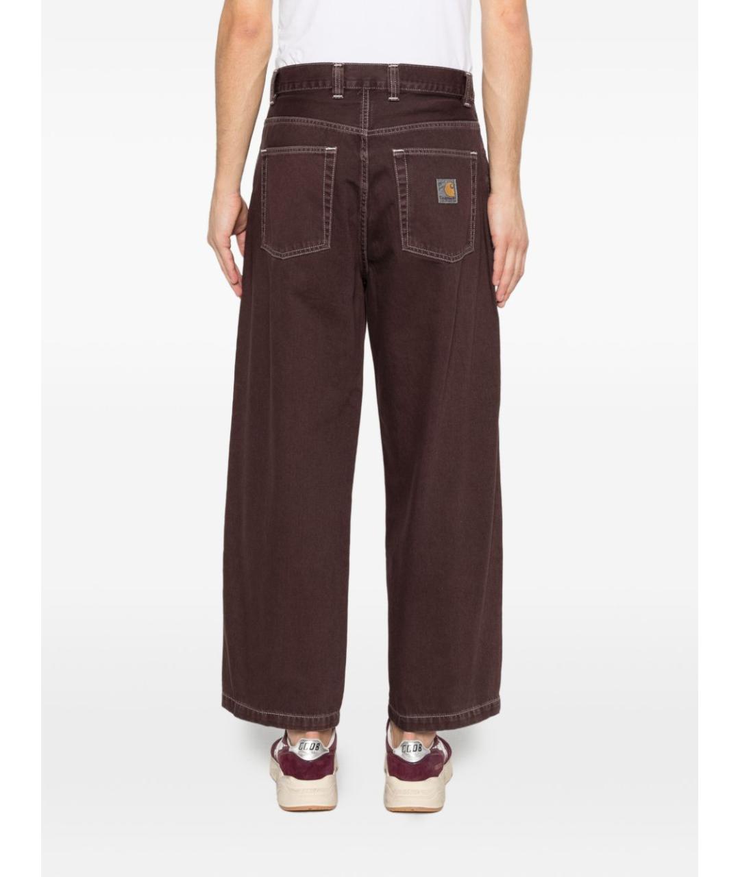 CARHARTT WIP Коричневые хлопковые повседневные брюки, фото 5