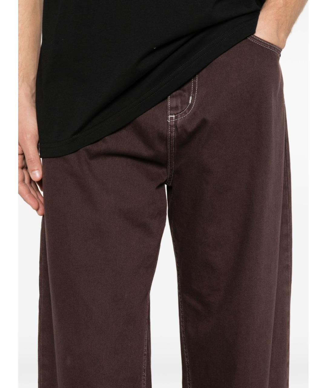 CARHARTT WIP Коричневые хлопковые повседневные брюки, фото 3