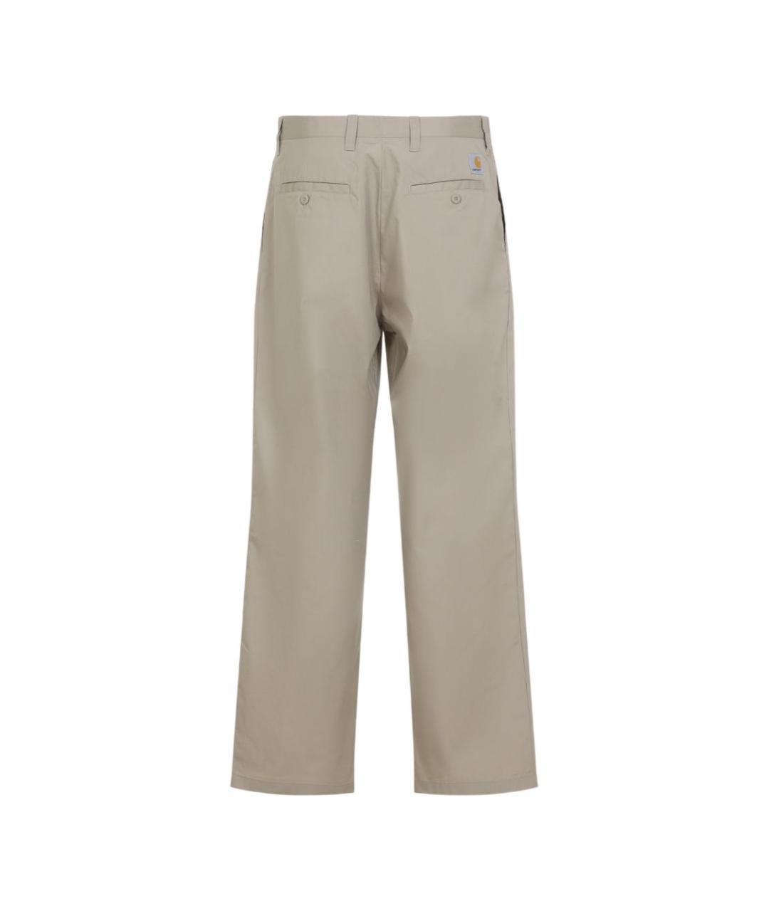 CARHARTT WIP Бежевые хлопковые повседневные брюки, фото 2