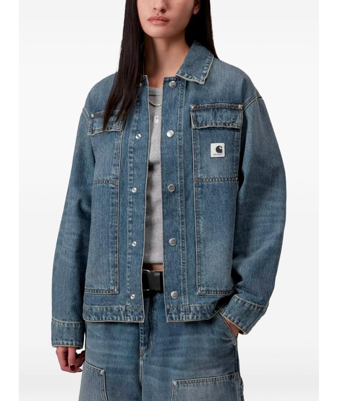 CARHARTT WIP Синяя хлопковая куртка, фото 3