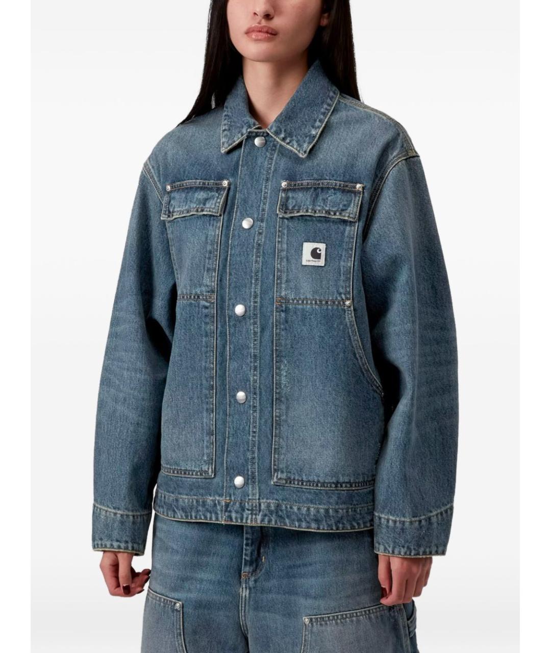 CARHARTT WIP Синяя хлопковая куртка, фото 4