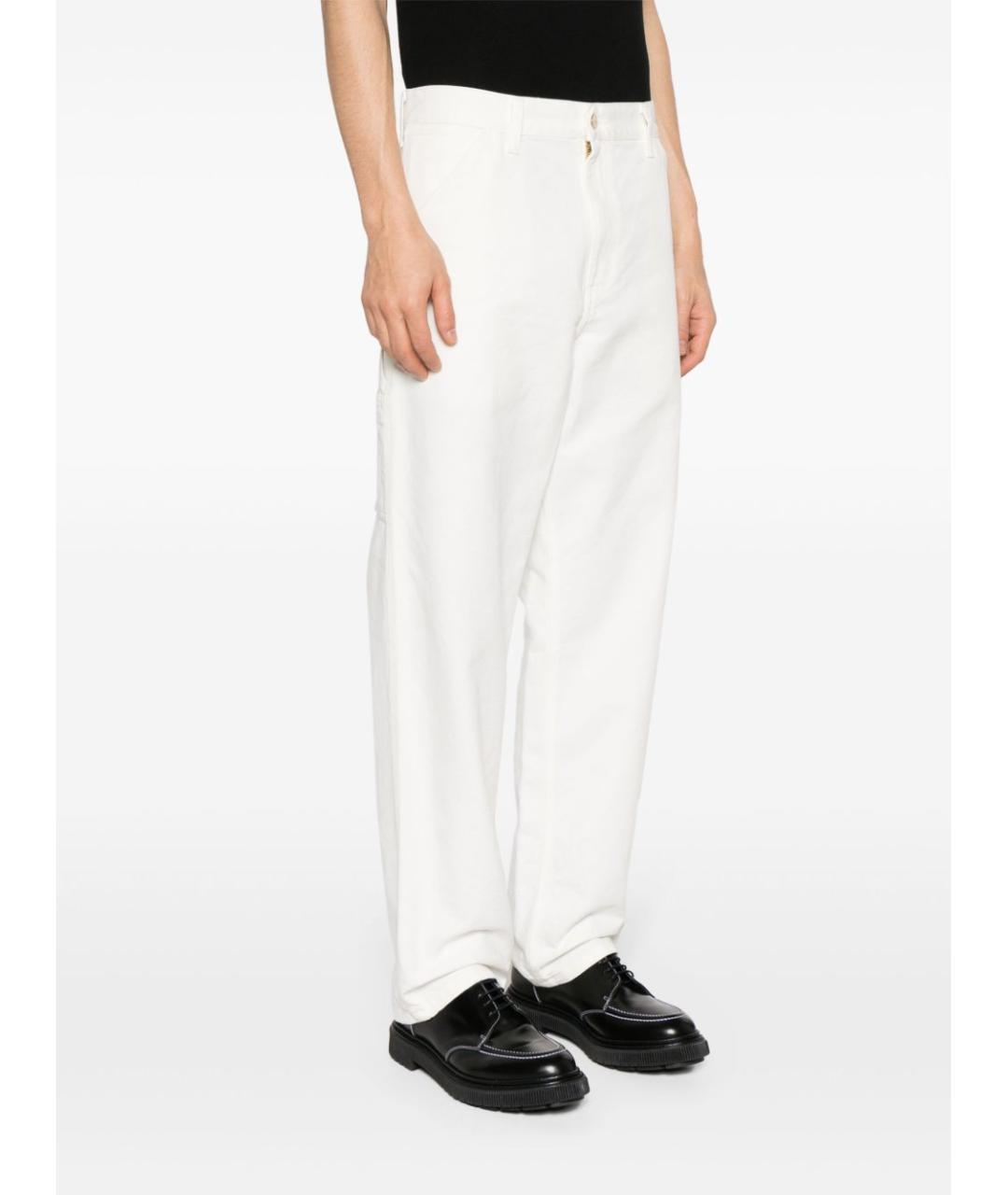 CARHARTT WIP Белые хлопковые прямые джинсы, фото 4