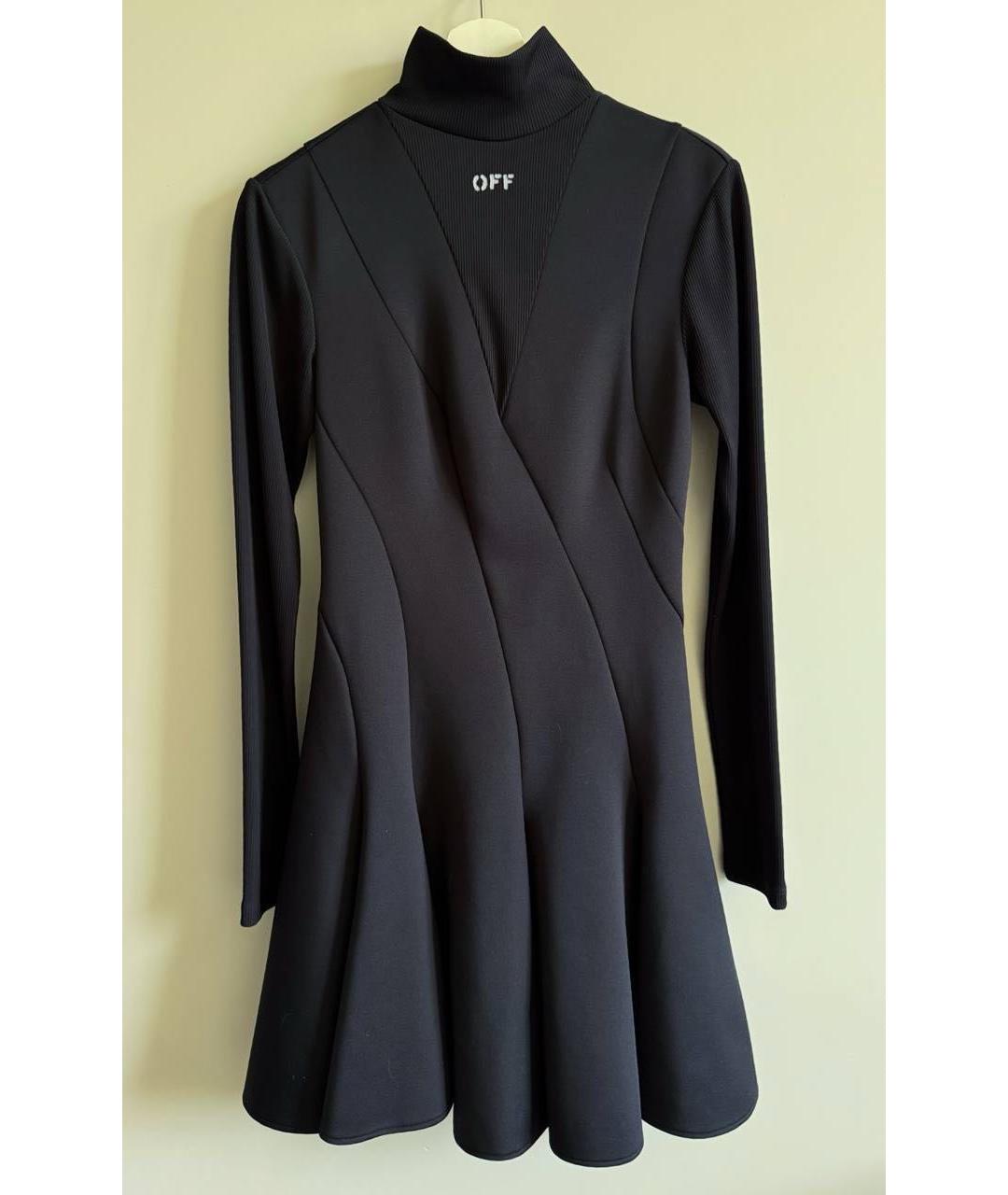 OFF-WHITE Черное полиэстеровое повседневное платье, фото 3