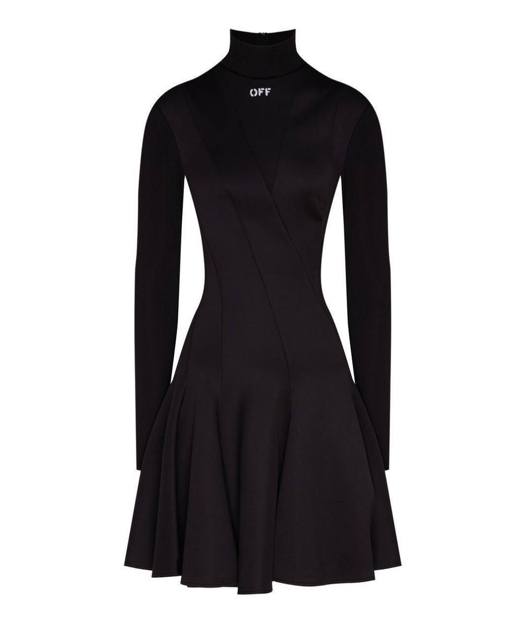 OFF-WHITE Черное полиэстеровое повседневное платье, фото 8