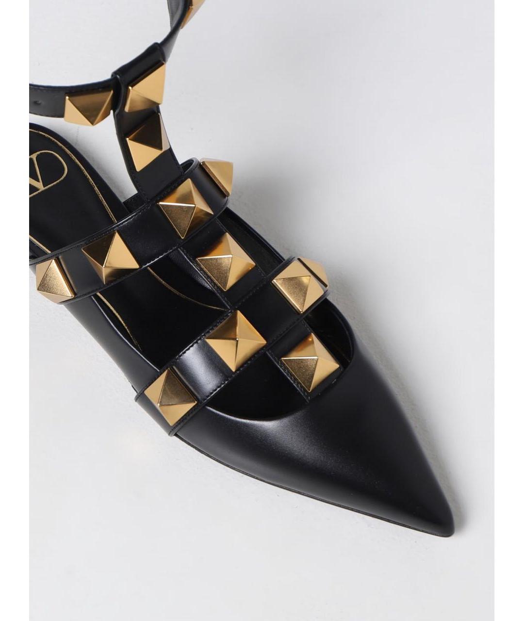 VALENTINO Черные кожаные мюли, фото 5