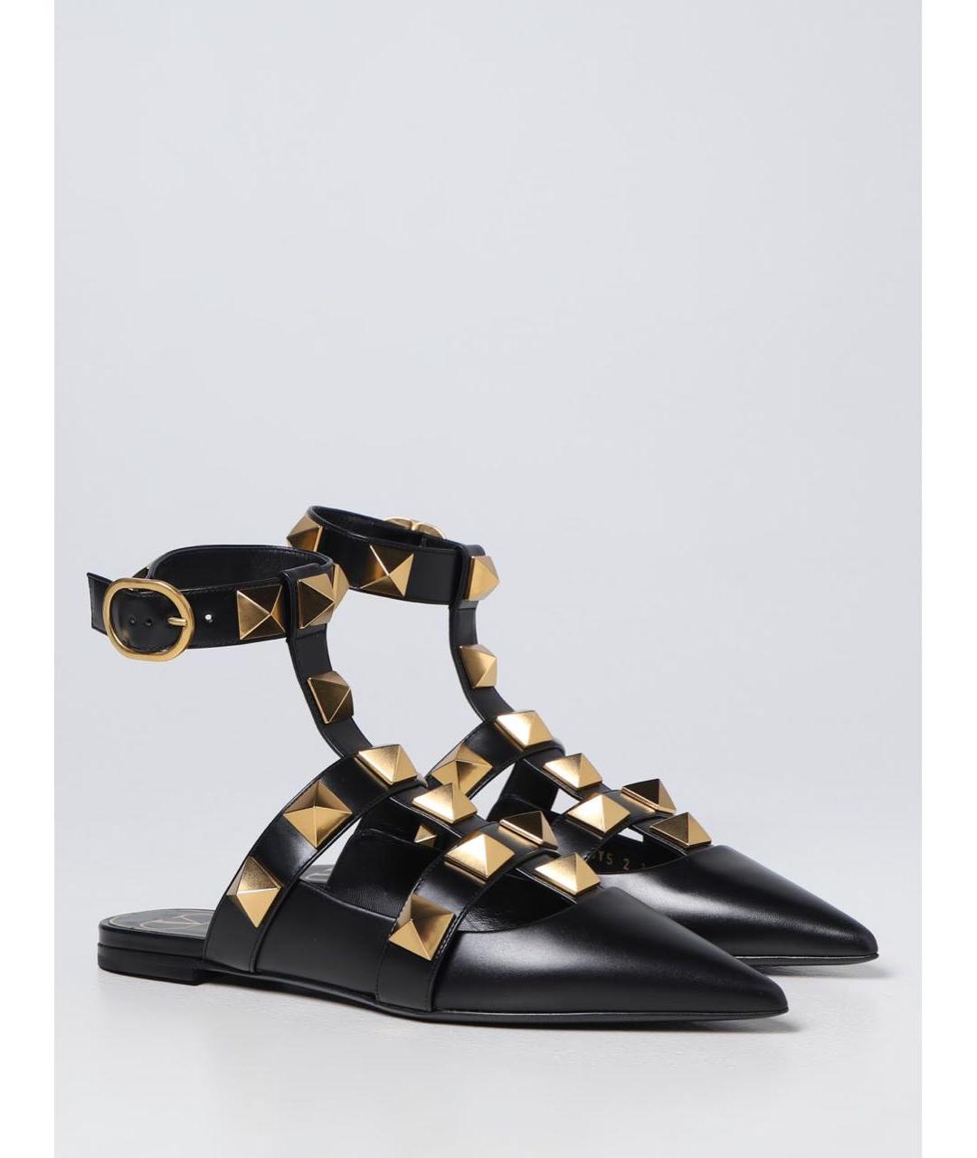 VALENTINO Черные кожаные мюли, фото 4