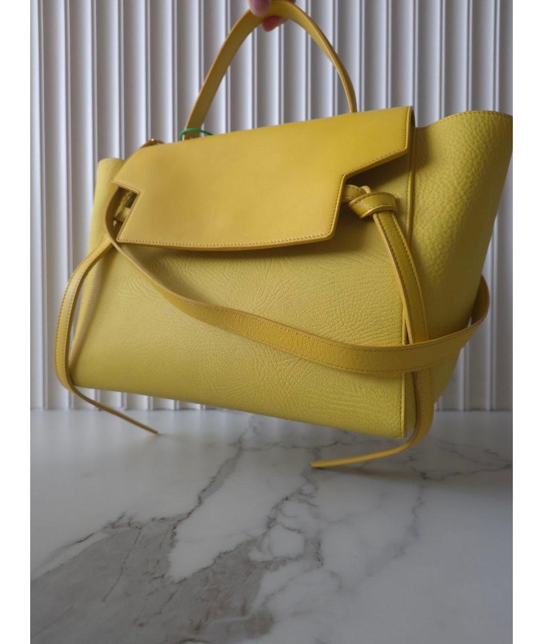 CELINE Желтая кожаная сумка тоут, фото 3