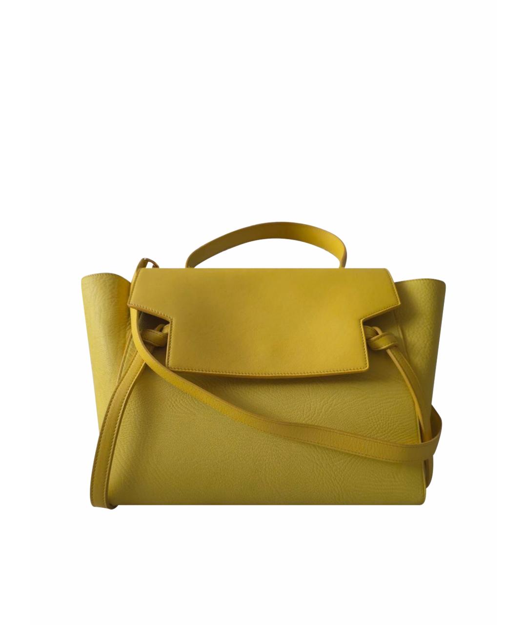 CELINE Желтая кожаная сумка тоут, фото 1
