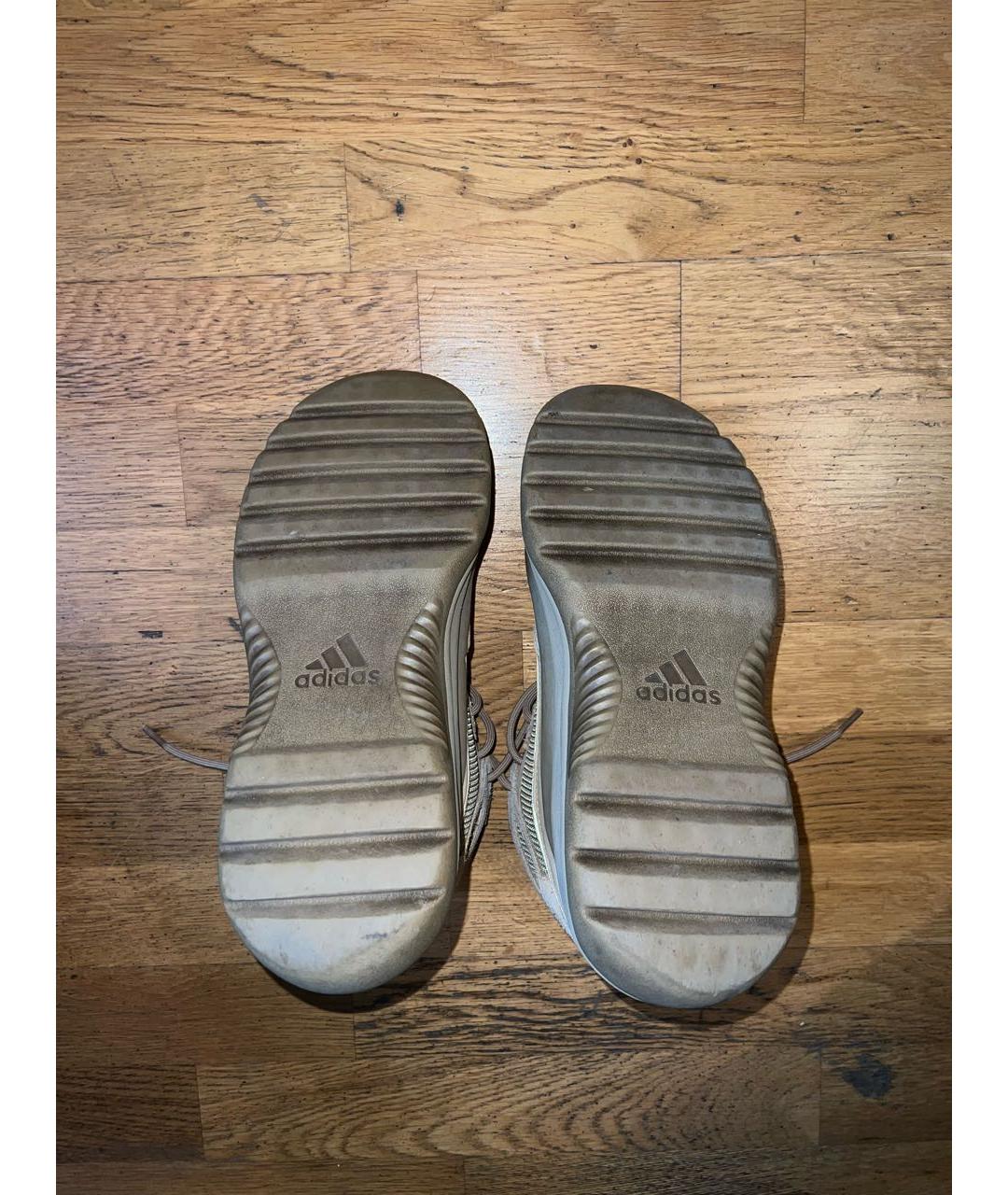 ADIDAS YEEZY Бежевые замшевые высокие кроссовки / кеды, фото 4