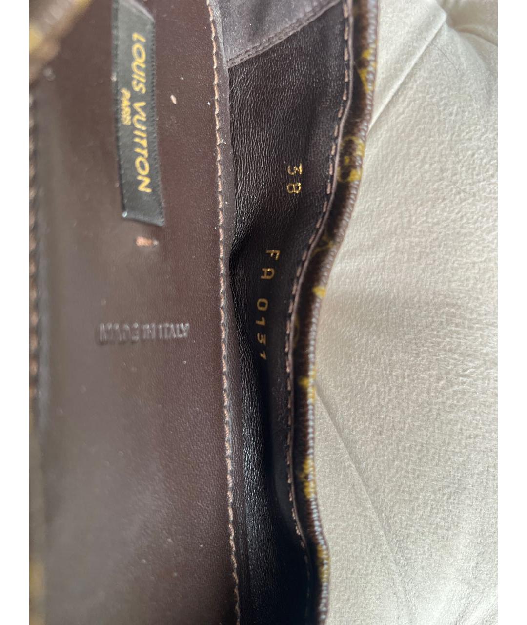 LOUIS VUITTON Коричневые кожаные балетки, фото 6