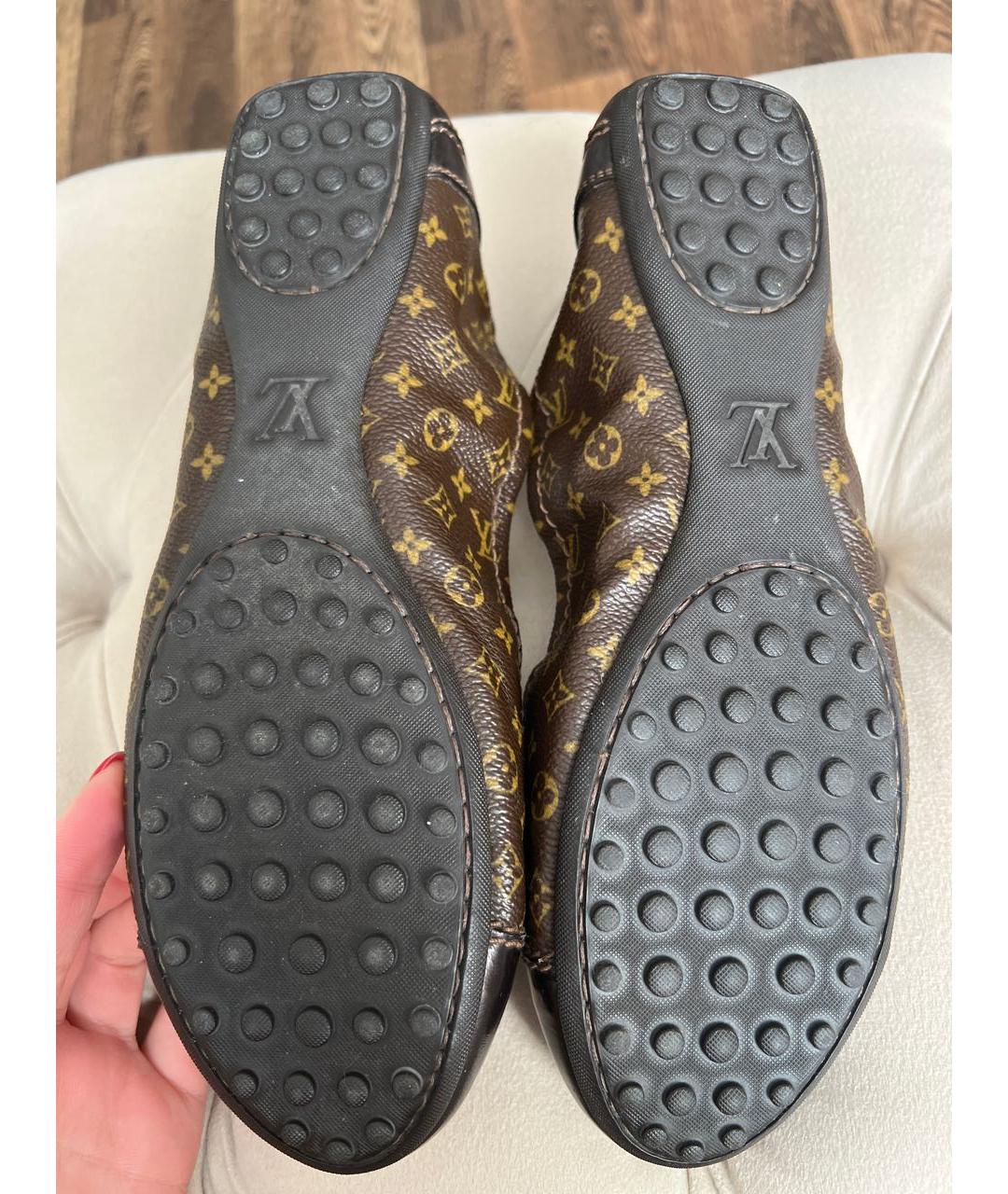LOUIS VUITTON Коричневые кожаные балетки, фото 5