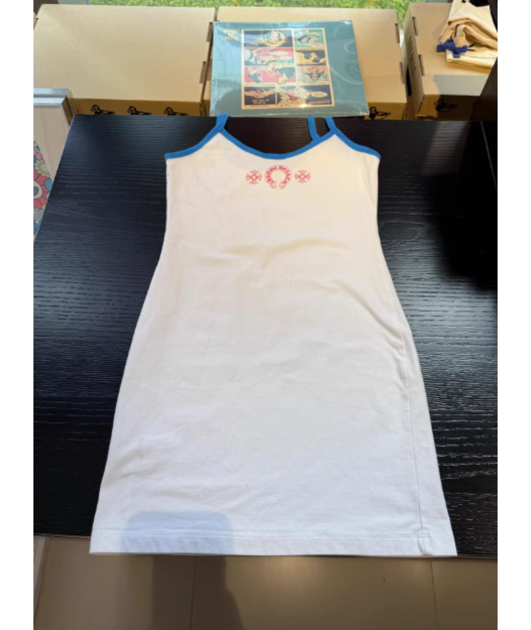 CHROME HEARTS Белое хлопковое повседневное платье, фото 2