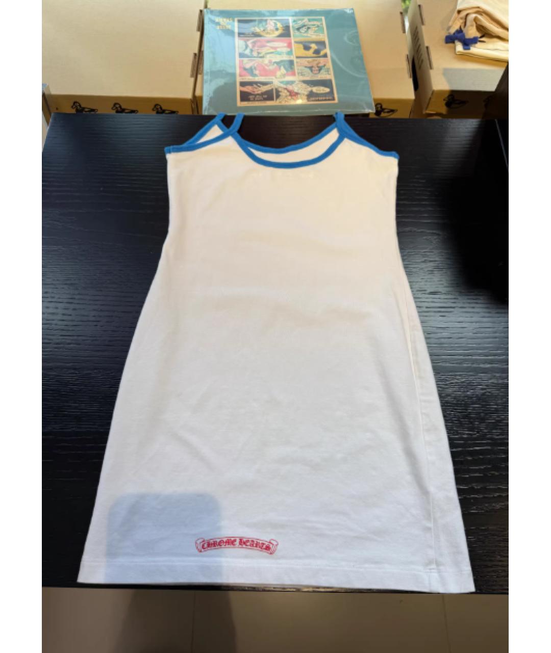 CHROME HEARTS Белое хлопковое повседневное платье, фото 4