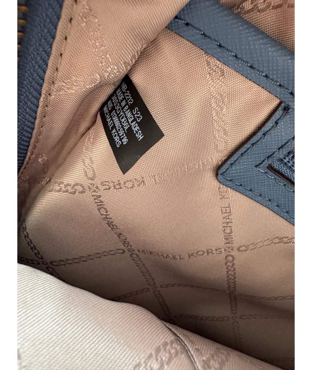 MICHAEL KORS Голубой кожаный рюкзак, фото 4