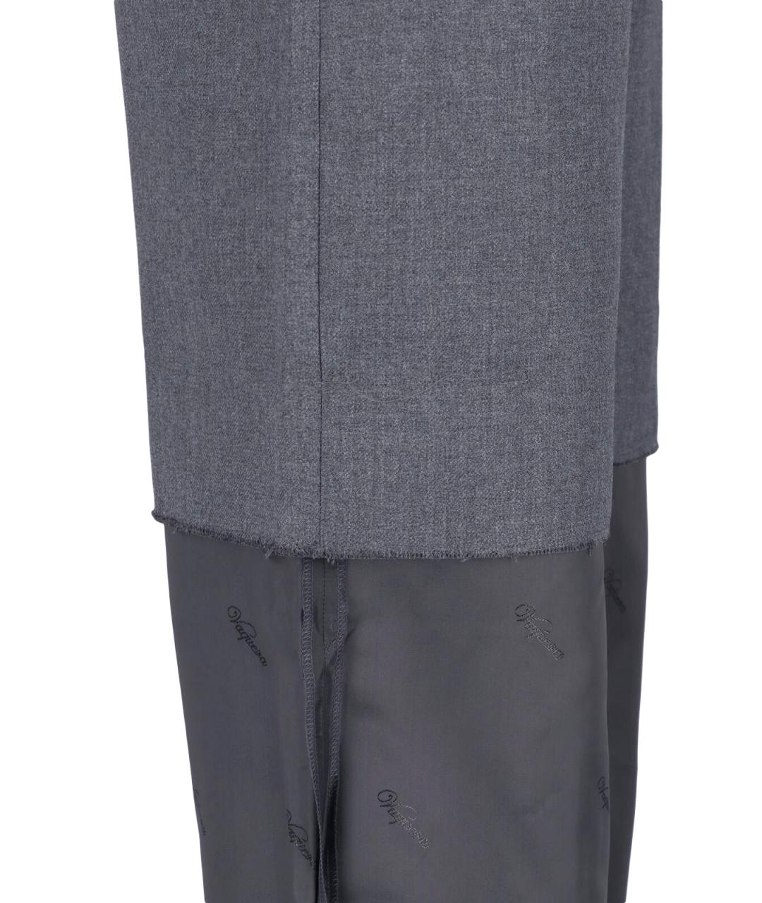 Vaquera Серые полиэстеровые прямые брюки, фото 4