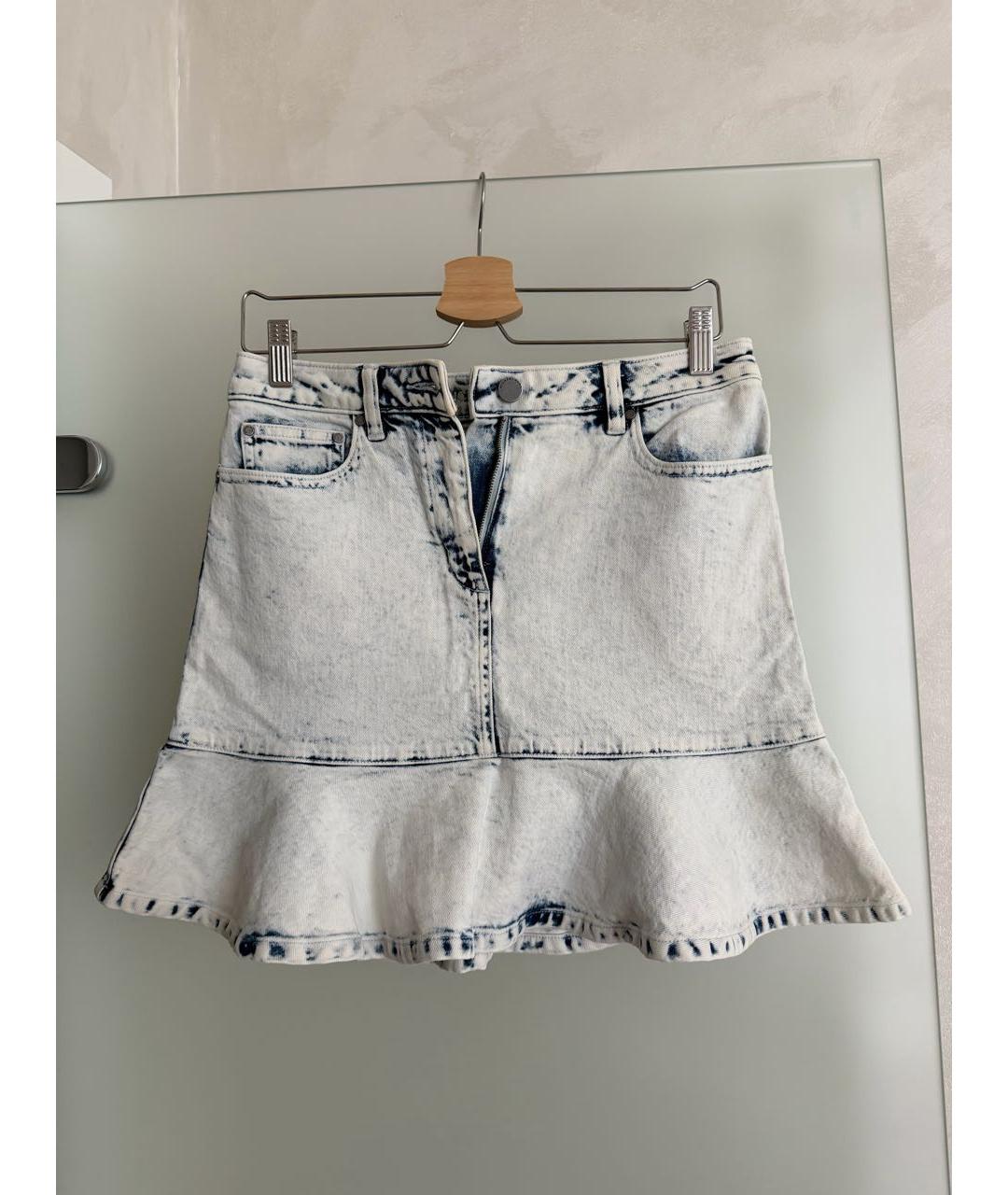 MICHAEL KORS Голубая деним юбка мини, фото 5