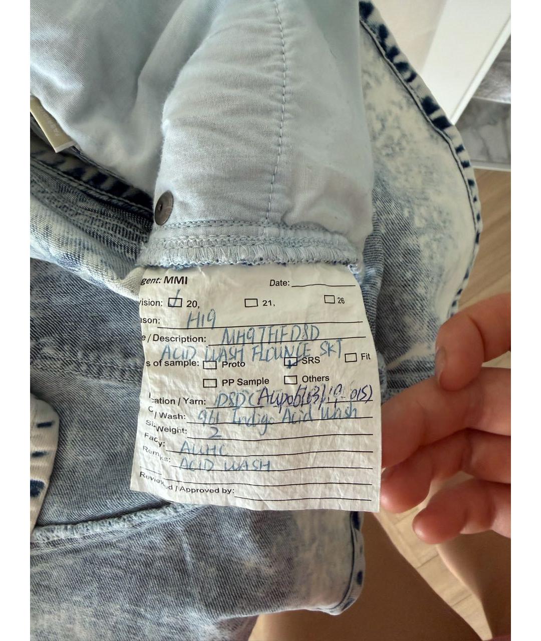 MICHAEL KORS Голубая деним юбка мини, фото 4