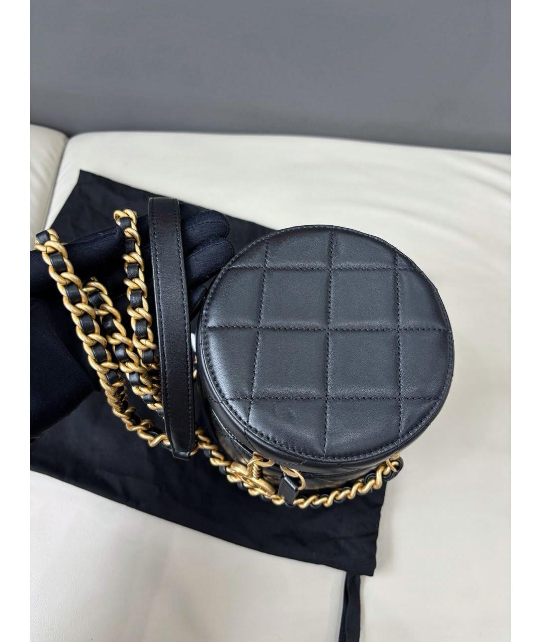 CHANEL Черная кожаная сумка через плечо, фото 8