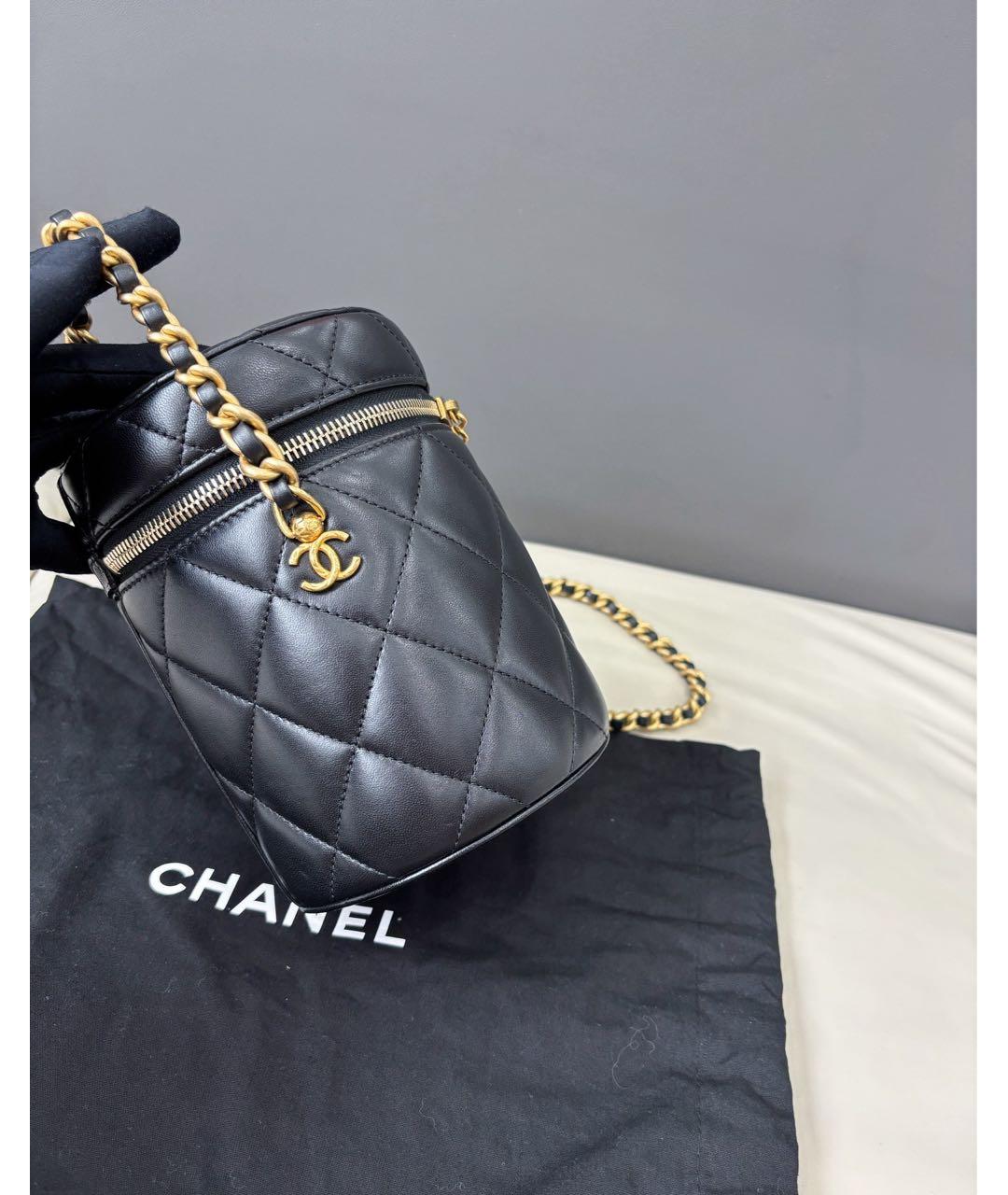 CHANEL Черная кожаная сумка через плечо, фото 5