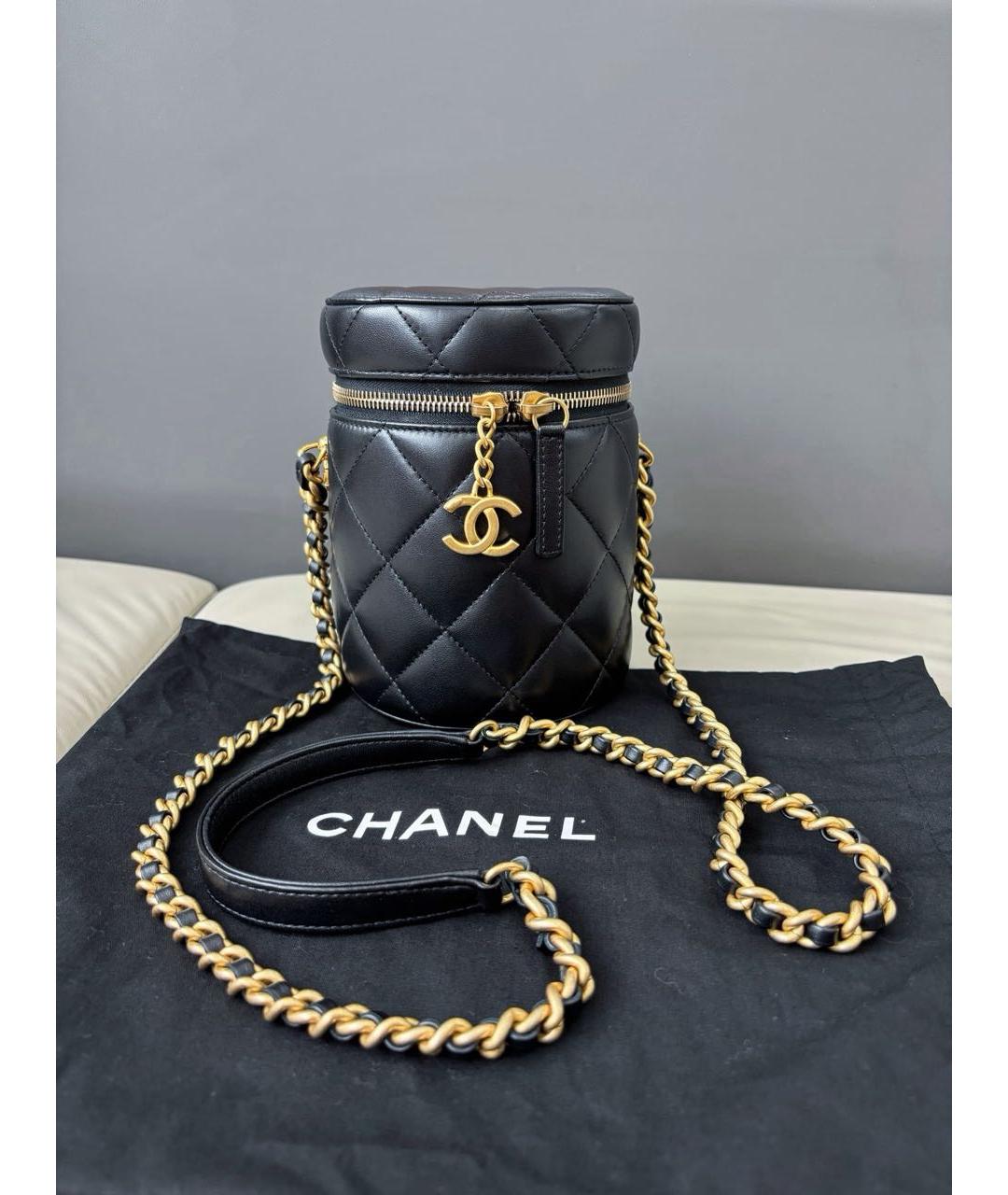 CHANEL Черная кожаная сумка через плечо, фото 9