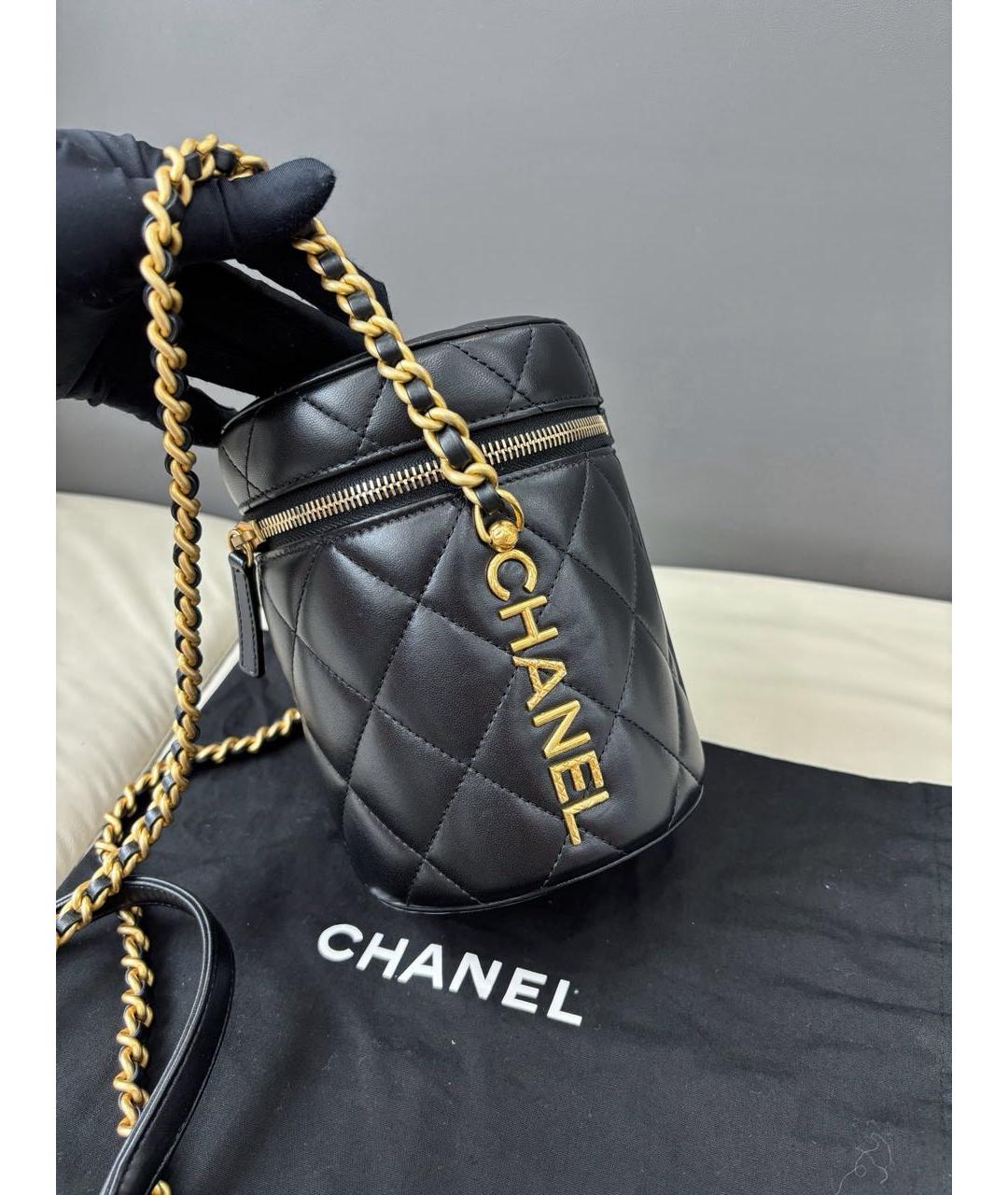 CHANEL Черная кожаная сумка через плечо, фото 3