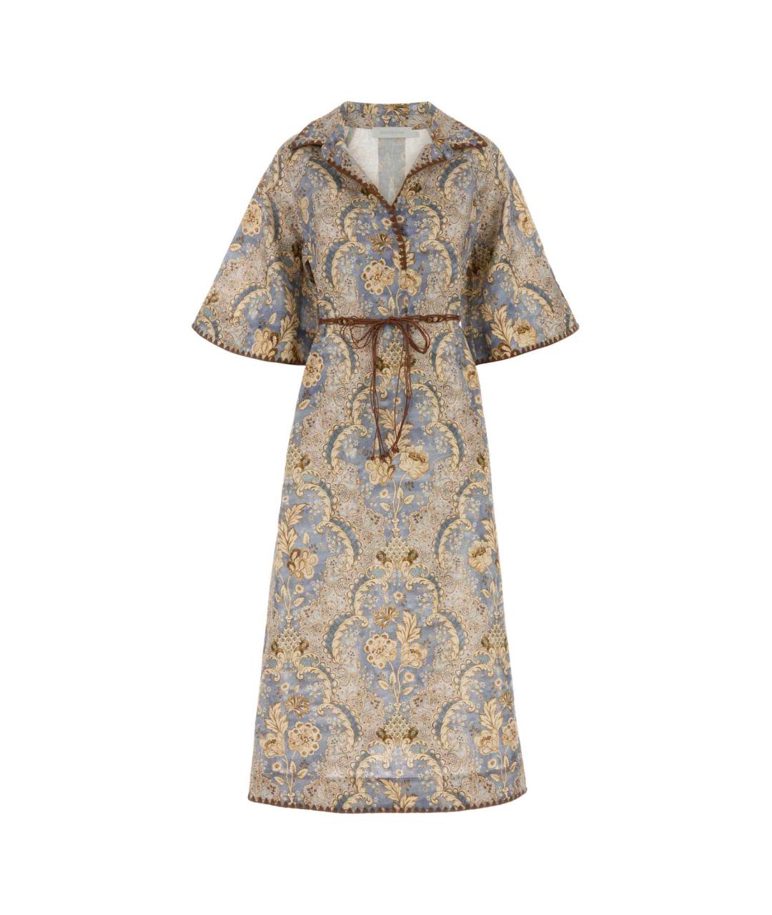 ZIMMERMANN Мульти льняное повседневное платье, фото 1