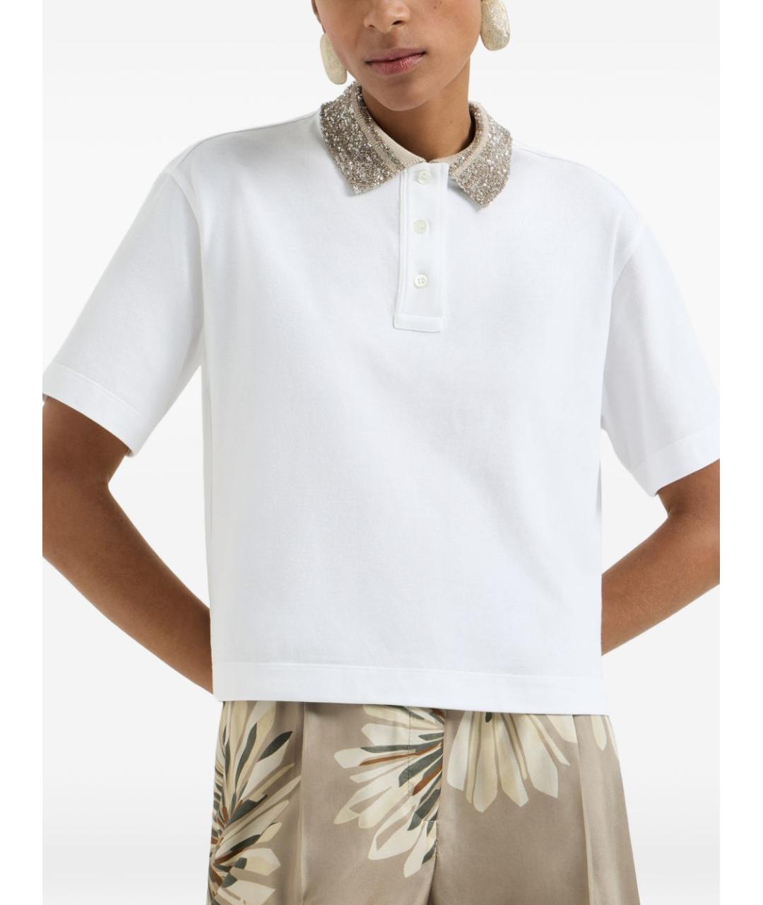 BRUNELLO CUCINELLI Белая хлопковая футболка, фото 6